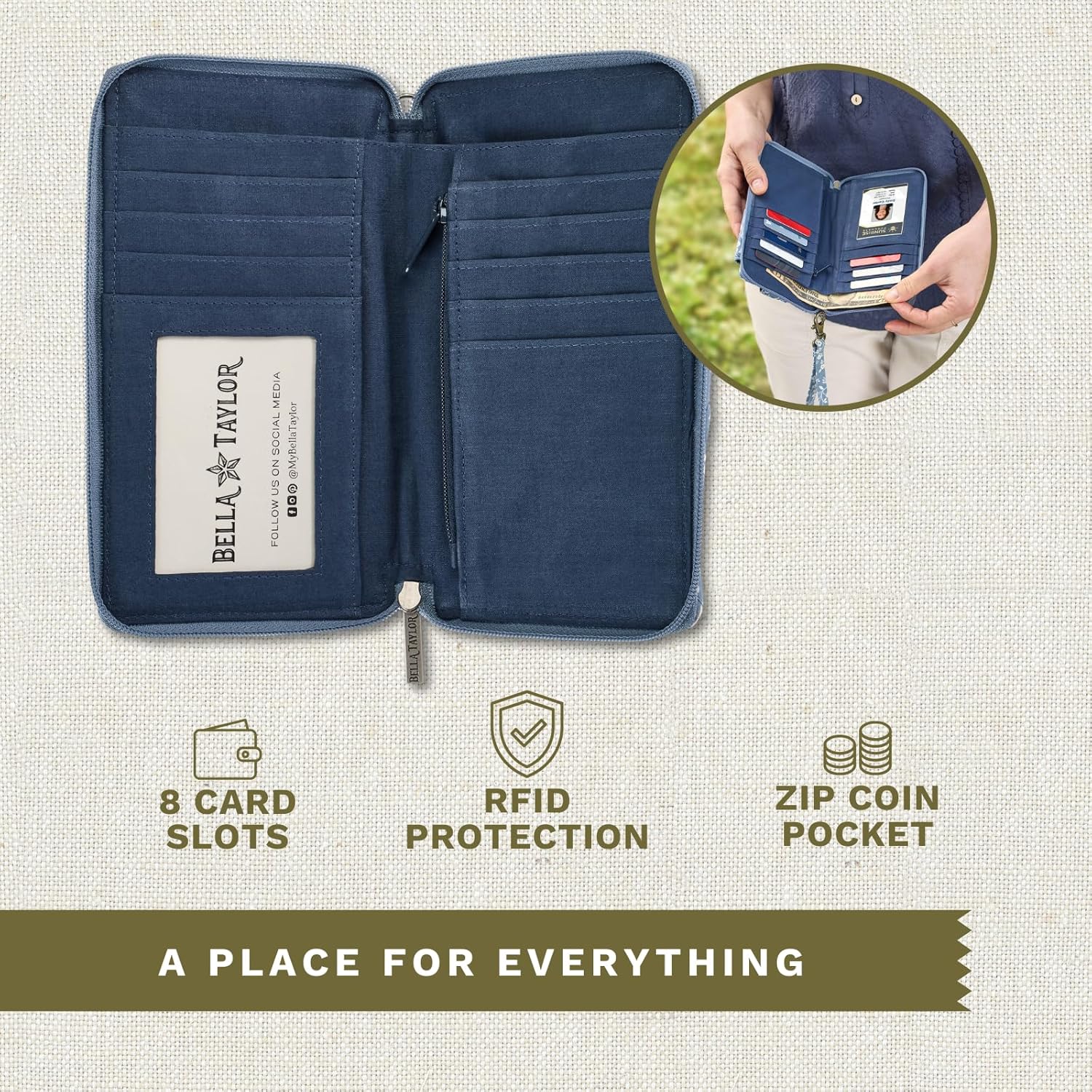 Bella Taylor Cell Phone Wristlet Wallet for Women with Smartphone Pocket and RFID Protection