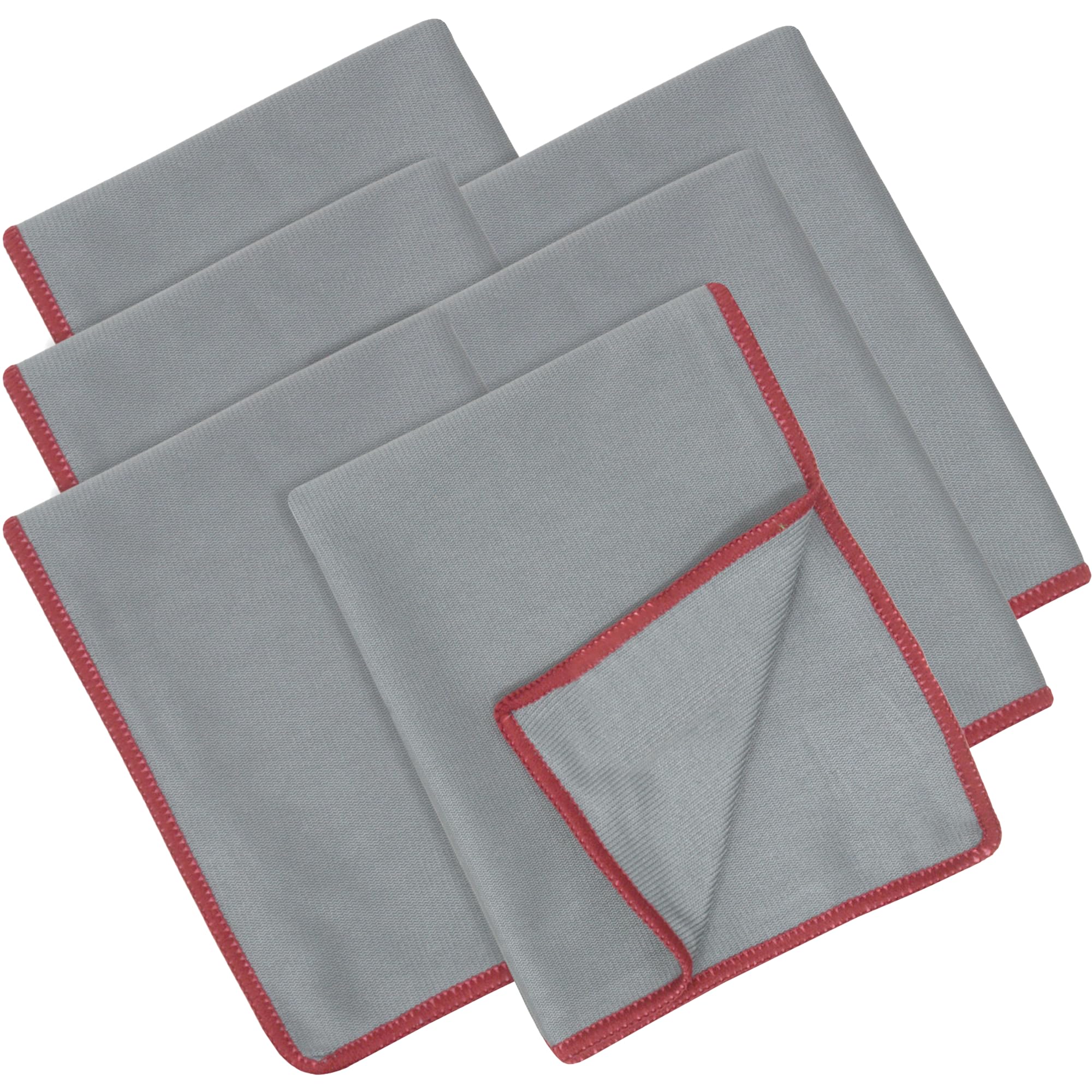 Towelogy Grey Towelogy® Premium Glass Cleaning Cloths Large Microfibre Lint Free Magic Polishing Cloths For Windows, Glasses, Car And Glass Cleaner For Streak Free Results (6 Pack)