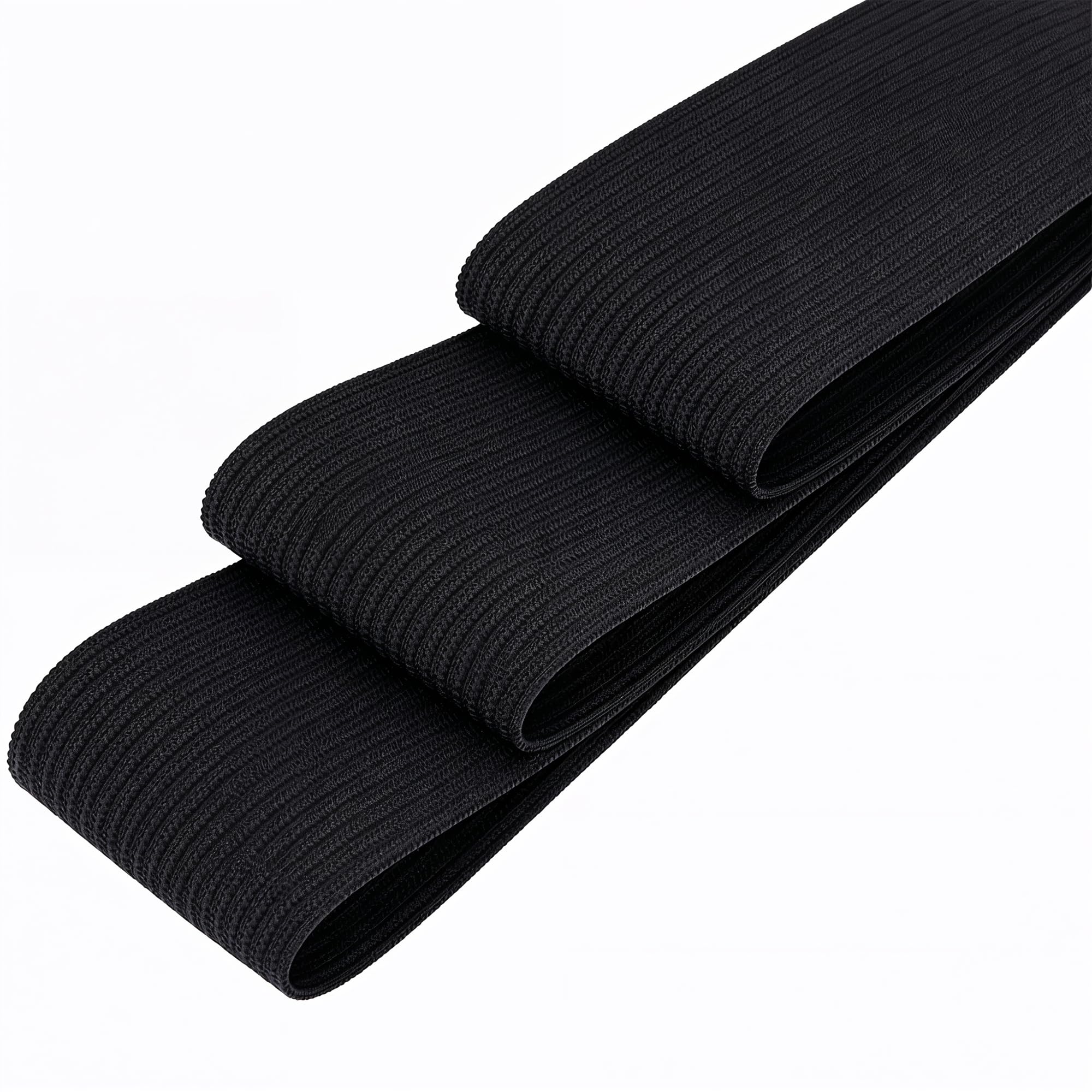 WedDecor Fascia Elastica Piatta 50 Mm X 1 M Per Cucito - Elastico Forte Per Abbigliamento, Artigianato, Sartoria - Colore Nero, 80% Poliestere 20% Gomma