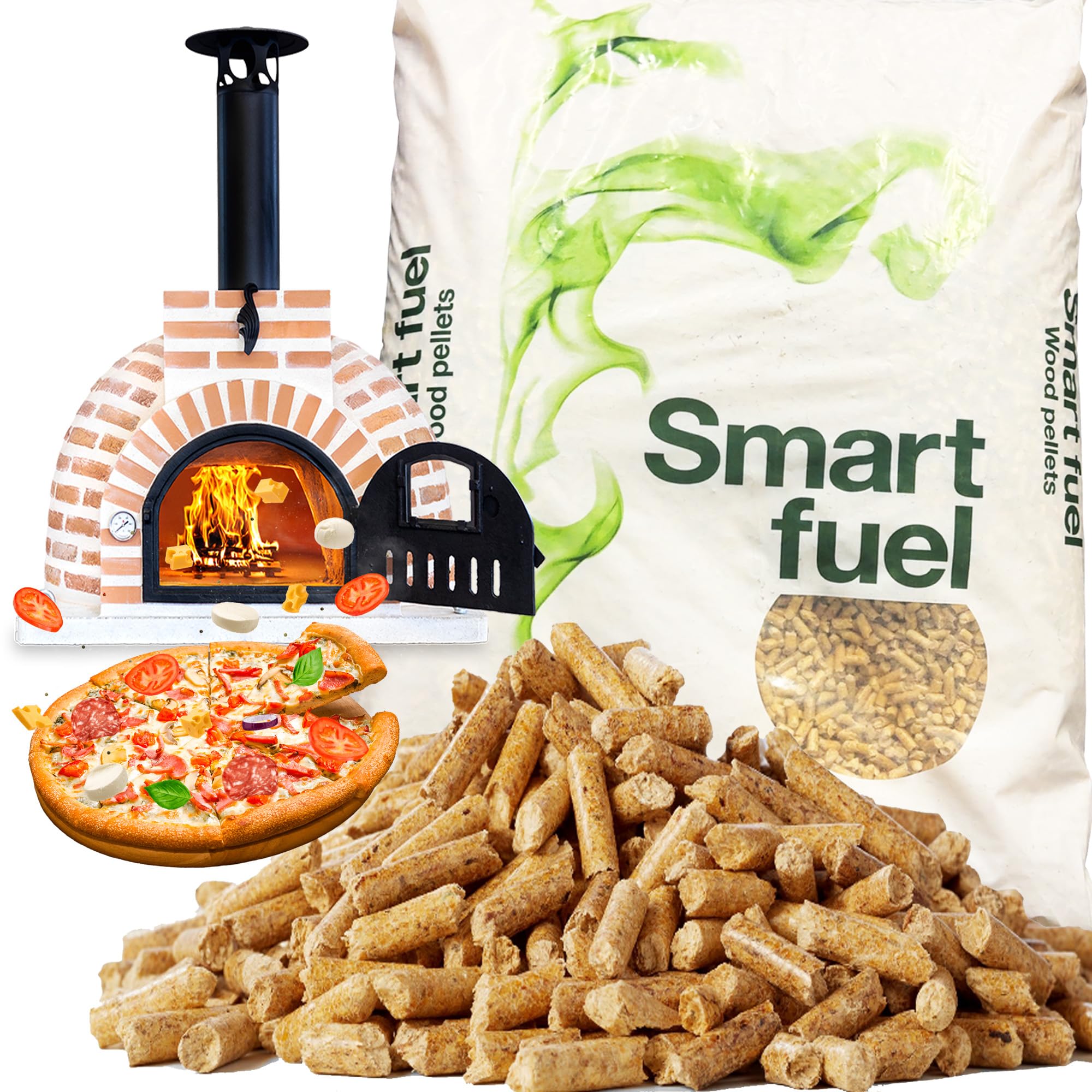 15kg Premium Wood Pellet Fuel High Heat Output Perfect For BBQs, Pizza Ovens & Grills Easy Storage & Handling