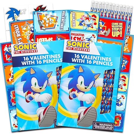 Amazon.com: Sonic the Hedgehog Valentine Party Favors for Boys and ...