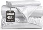 Lane Linen 100% Cotton Full/Double Size Sheet Set – 450 Thread Count Soft & Breathable Sateen Bed Sheets with Deep Pockets – 4-Piece Bedding Set – Estate Blue | Full Sheet & Pillowcase Sets - Soft, Breathable, Cooling & Silky, With a Snug 15 Inch Dee