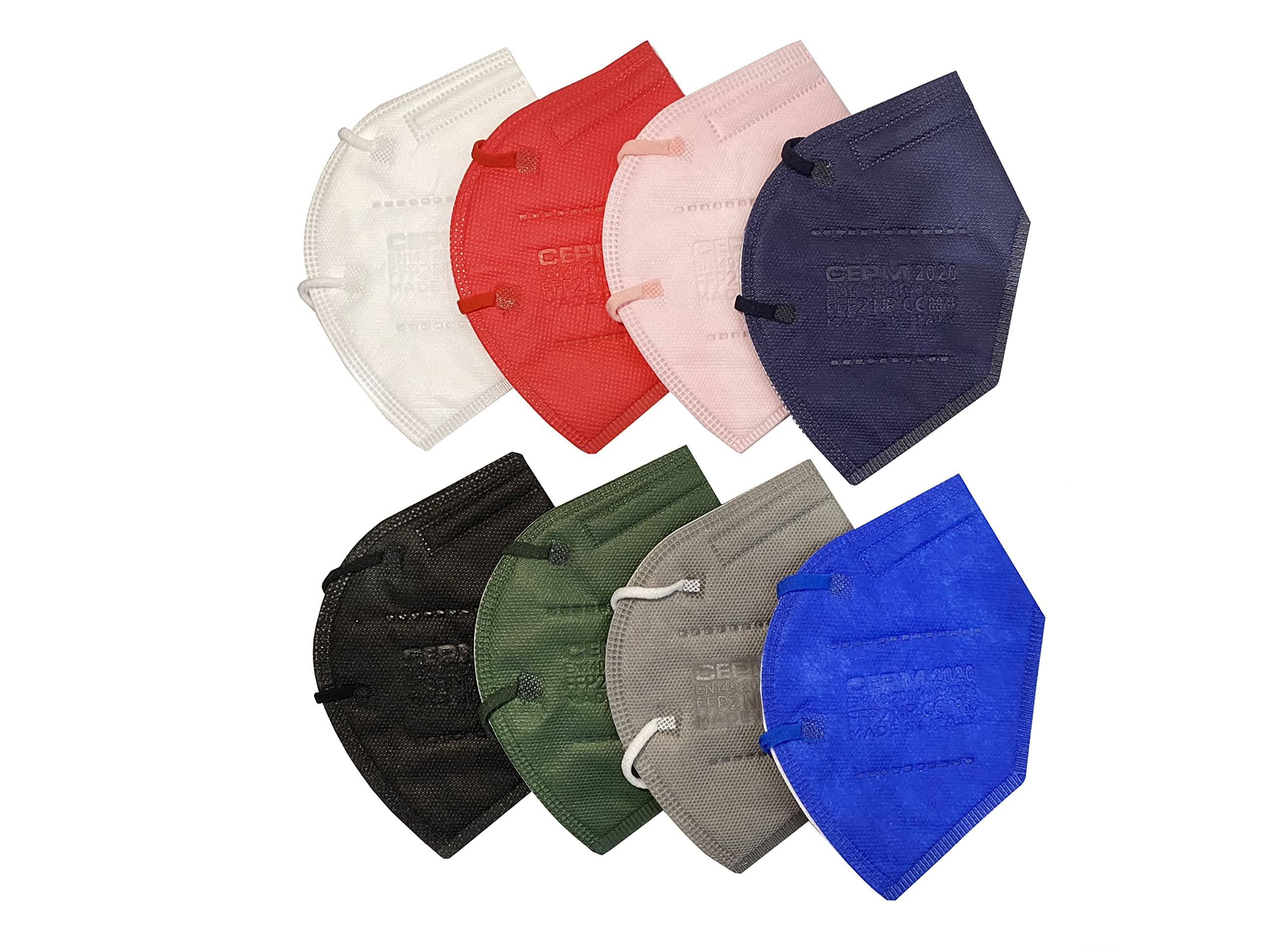 Gima CEPM Comfymask Masque Filtrant FFP2 NR, Fabriqué en Italie, 5 couches, Couleur Gris Clair, Barrette Nasale Conformable, avec élastiques, certifié EPI, 20 Masque dans des sachets de 2 pièces