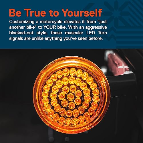 Miniatura 4 de TRUE MODS 2" 1156 Luz trasera LED anaranjada de señal de giro para Harley Davidson Juego de par Acabado negro Estilo bala Para Harley Sportster