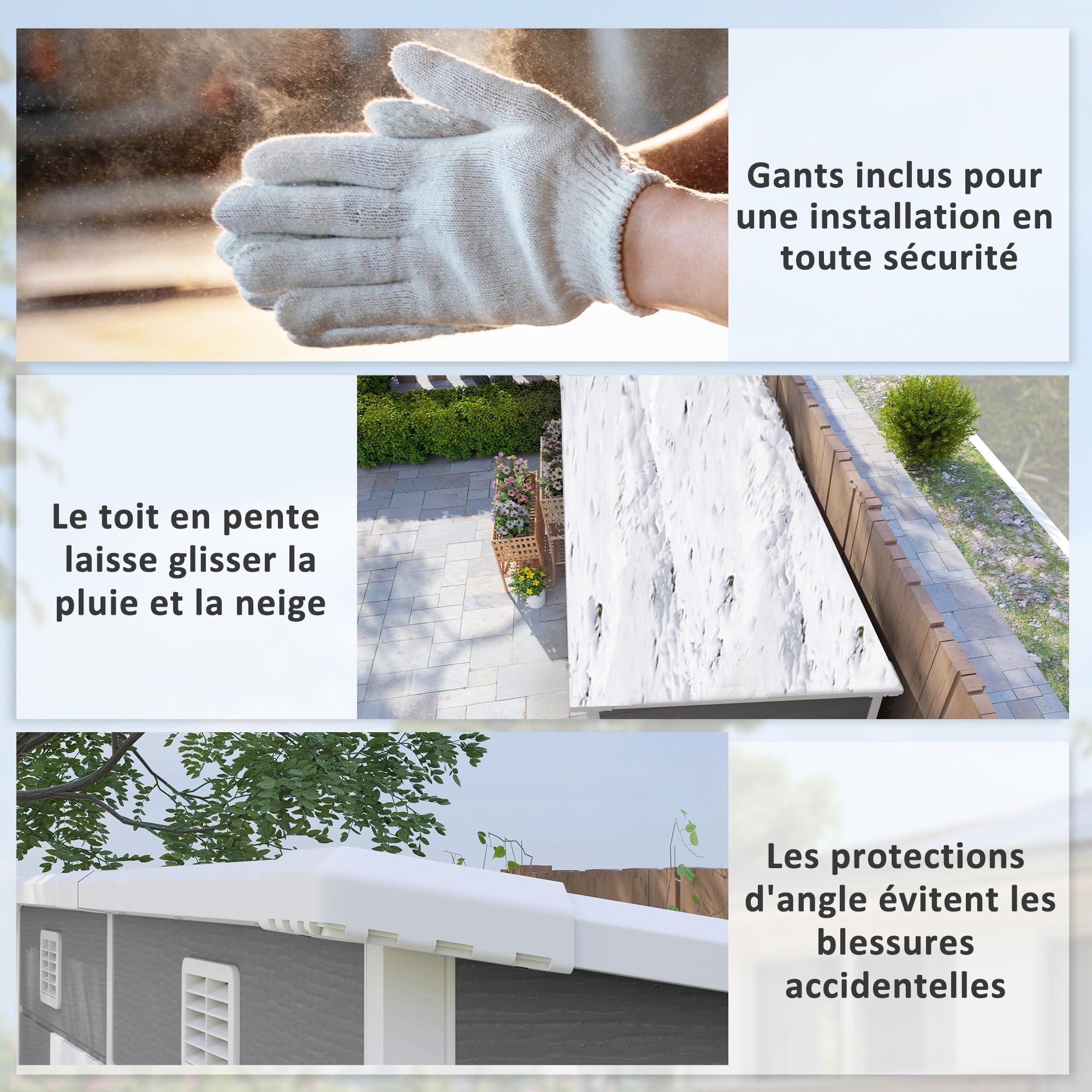 Outsunny Abri de Jardin 2,54 m² cabane de Jardin extérieur 2,4 x 1,3 m cabanon Rangement Outils avec Fondation, fenêtre, Portes verrouillables et 2 aérations, abri à Outils en Aluminium et PP, Gris