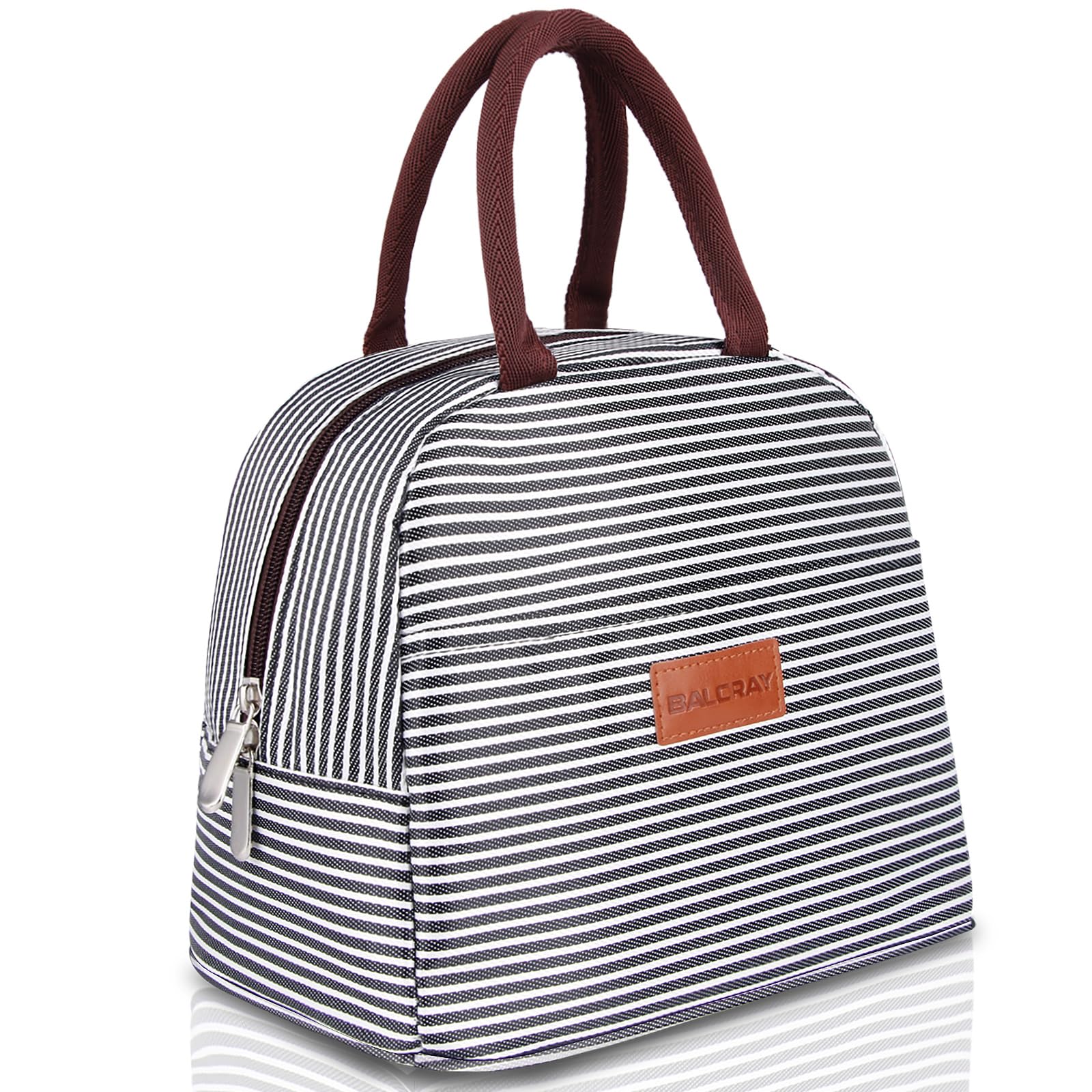 Photo 1 of BALORAY Lunch Bag - Black White Stripes, M