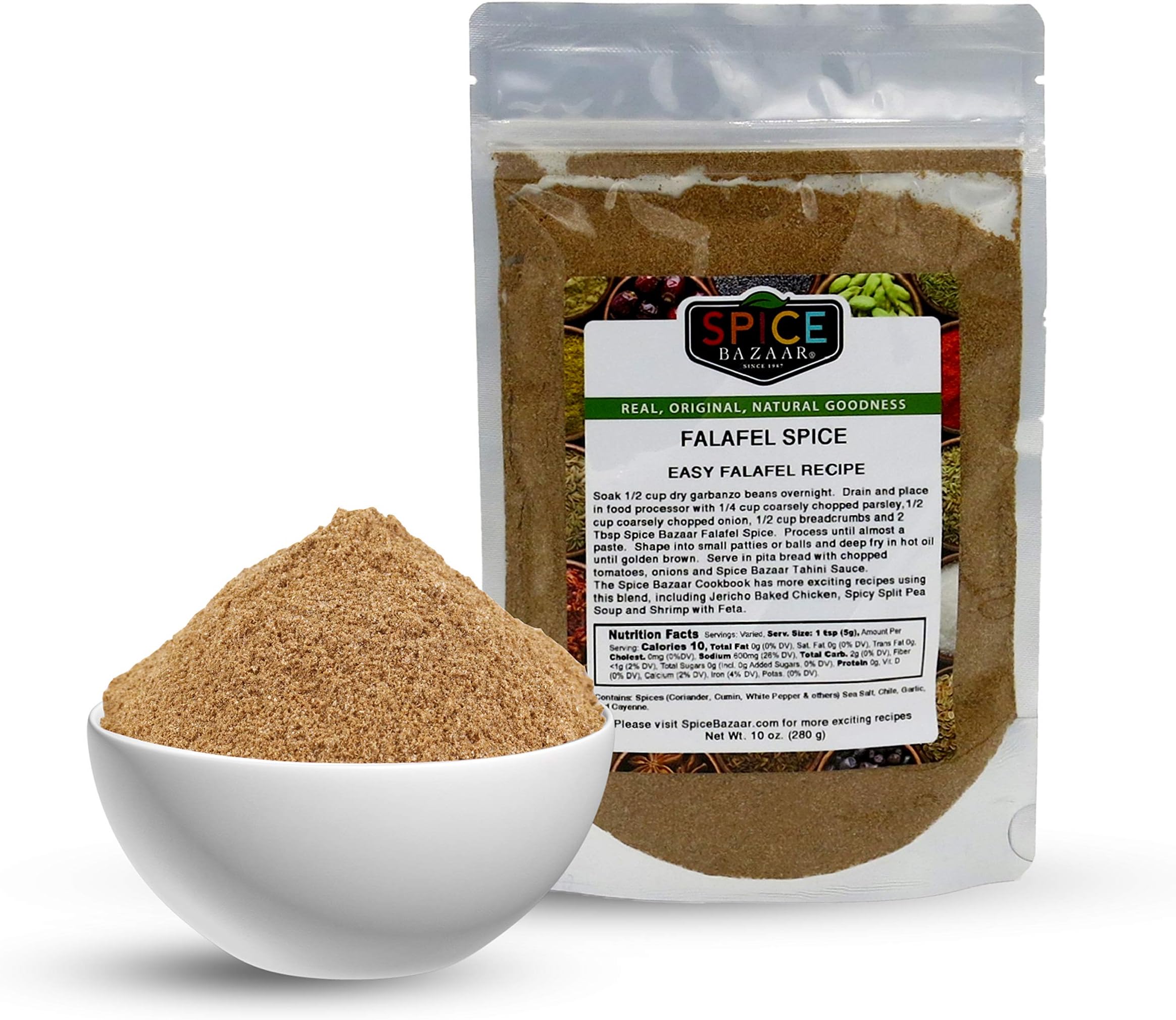 Spice BazaarFalafel Spice – Middle Eastern Spice - Natural – Gluten Free – Kosher Certified – Blended with Sea Salt - 10 Oz