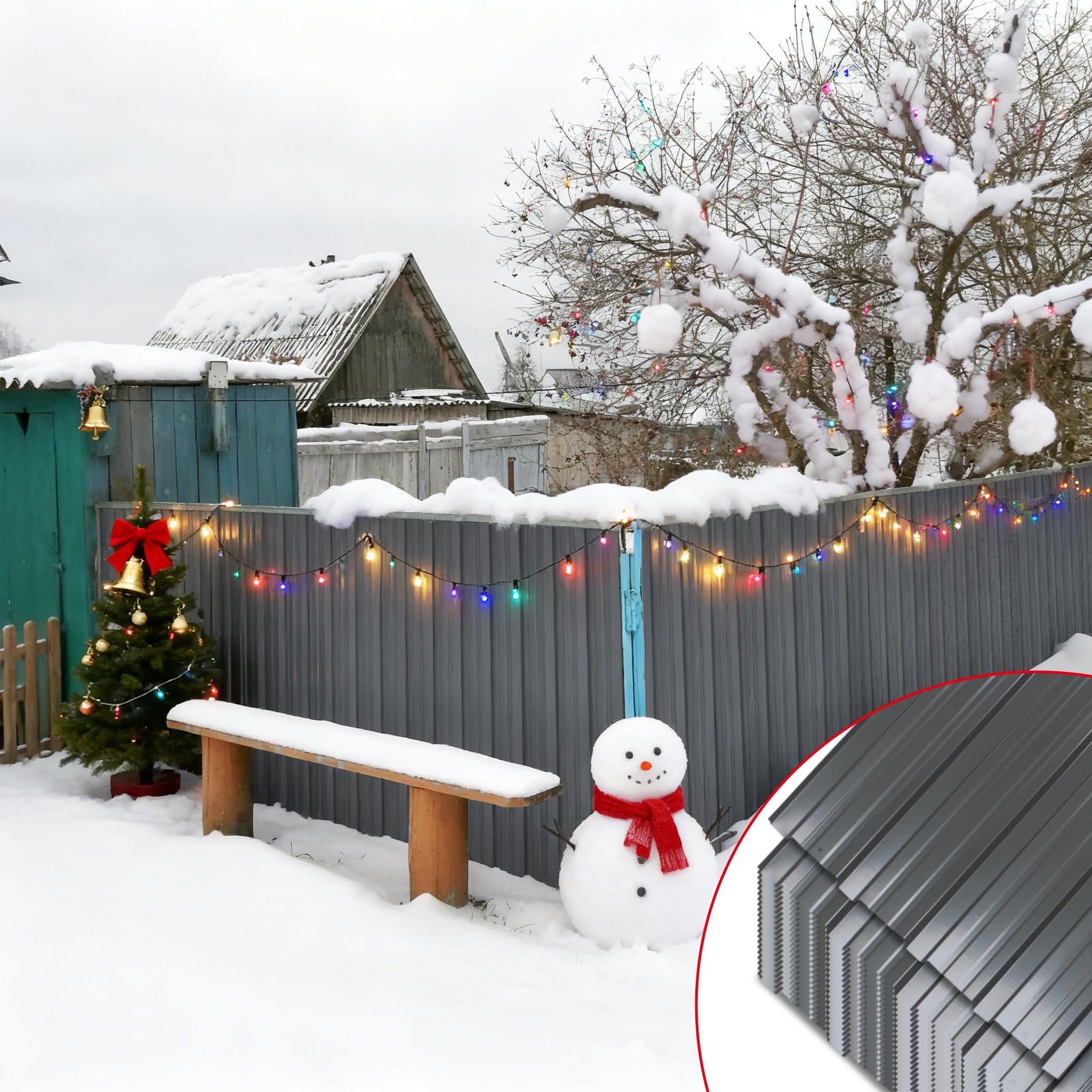 Thanaddo 22er Set Trapezblech Profilblech, 10,12m² Dachblech Platten, 0,25mm Verzinkter Stahl mit vorgebohrten Löchern, 108x43cm Blechplatten mit Schrauben für Gartenhaus Carport Schuppen, Grau