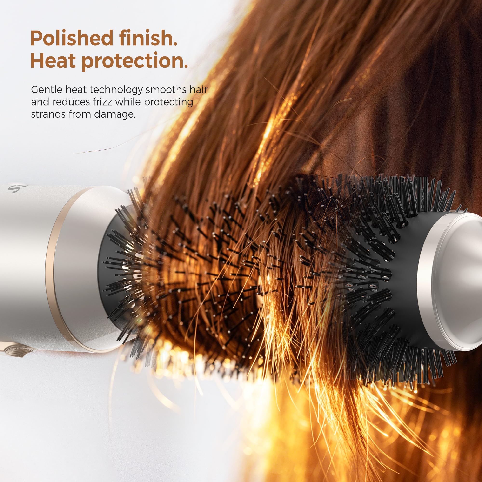 UKLISS 5 in 1 Hairstyler - Airstyler Pro Hair Styler Set 1000w Haarstyler | Rundföhnbürste zum Trocknen und Stylen mit Air Curler, Föhnbürste, Warmluftbürste, Haartrockner, Glättbürste - Silber Gold