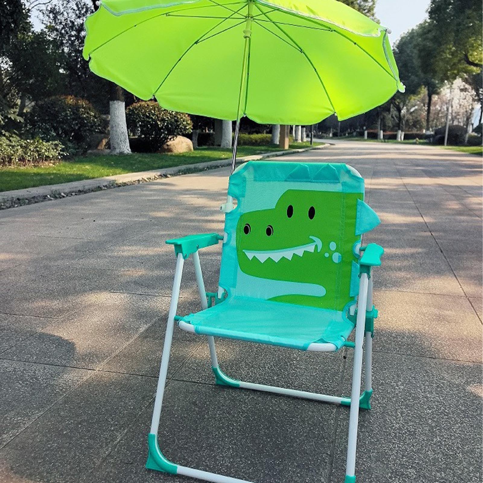 Silla De Playa para Niños con Sombrilla | Silla Plegable Infantil con Parasol Resistente Al Viento - Asiento de Resistente con Sombra para Piscina Terraza Jardín y Exteriores