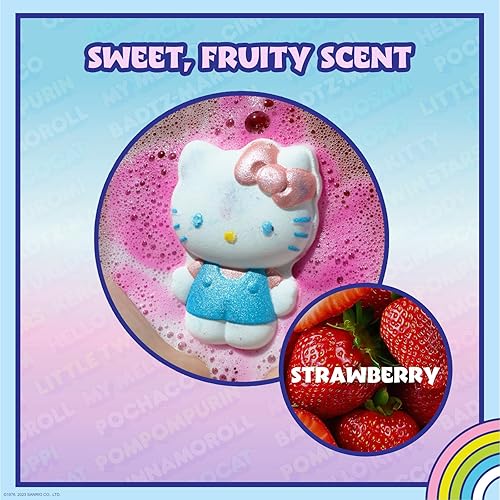 Miniatura 4 de Hello Kitty and Friends - Bombas de baño para niños, divertidos colores brillantes del arco iris, perfumadas a bayas para niños, a partir de 3 años