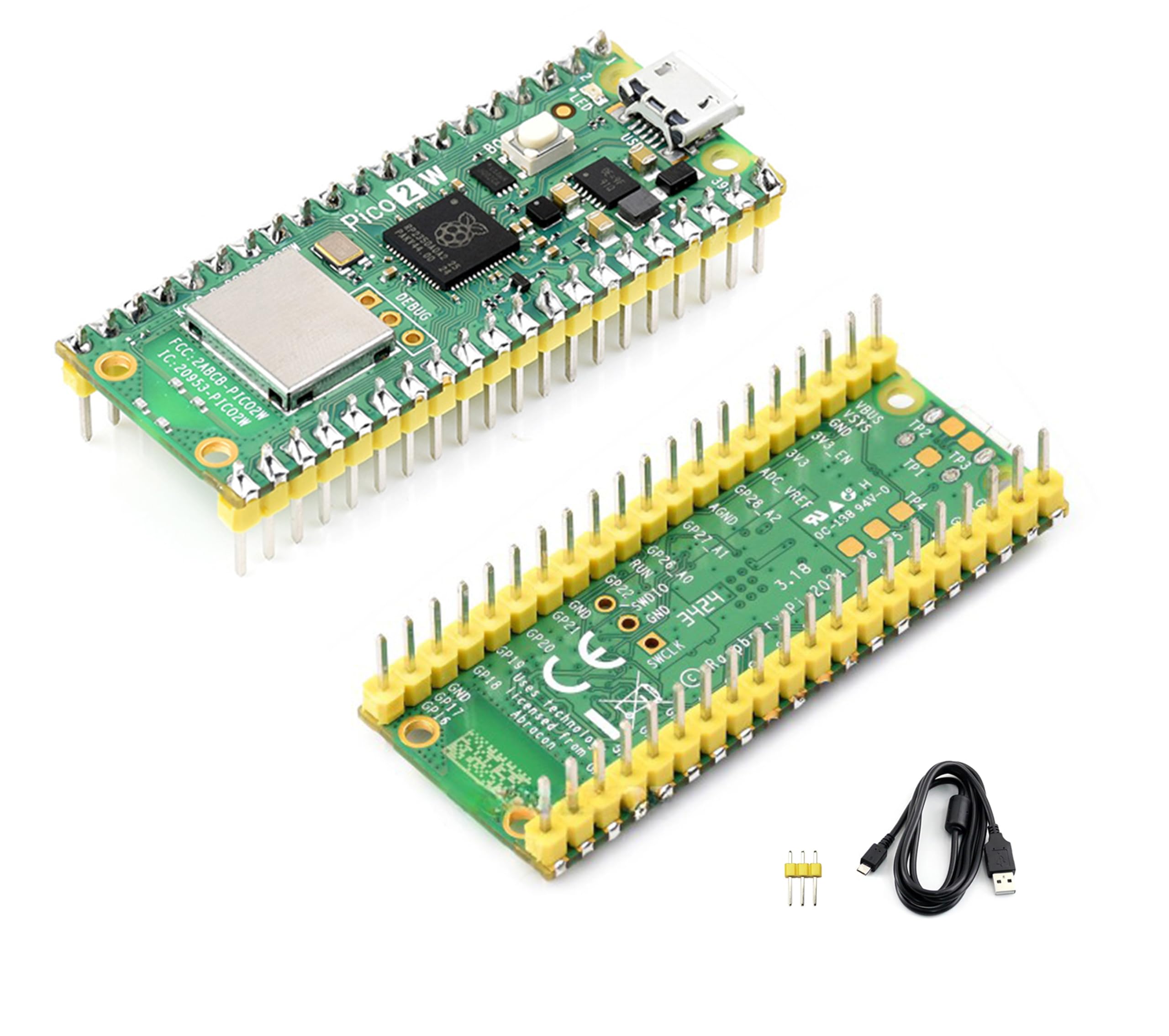 Amazon.com: Pico 2 W With Pre-Soldered Header Compatible With