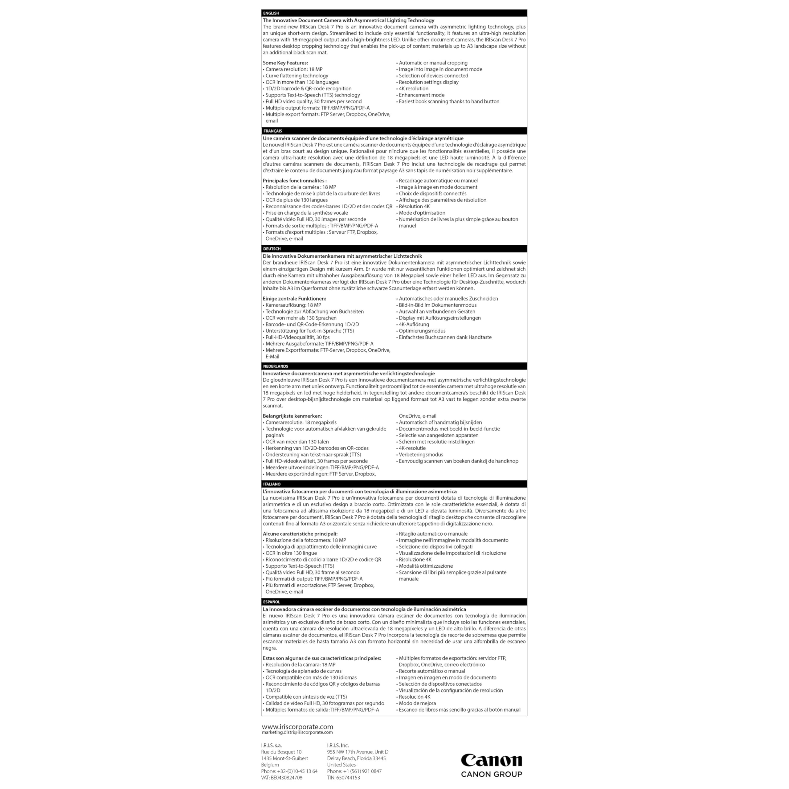 IRIS Scan Desk 7 Pro A3 Win/ Mac