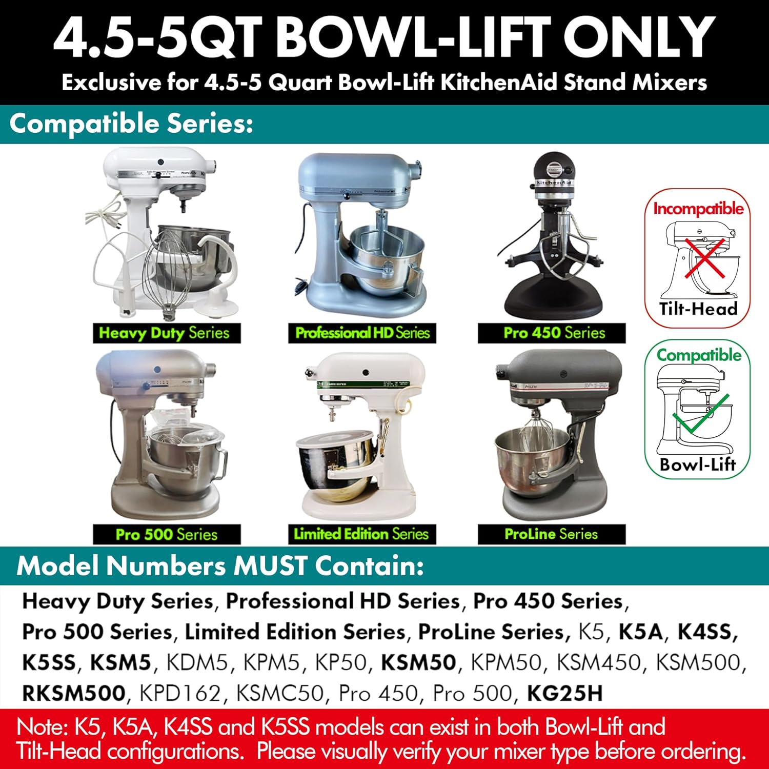 Durable Spiral Dough Hook - Compatible with KitchenAid Heavy Duty Series 5 Qt Bowl-Lift Stand Mixers（K4, K5, K5A, K5SS, KSM5, KDM5, KPM5, KP50, KSM50, KPM50, KSM450, KSM500, KPD162, KSMC50, PRO 500）