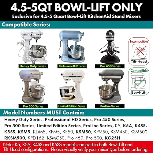 Miniatura 3 de Gancho de masa en espiral de acero inoxidable, accesorios y accesorios para mezcladores KitchenAid, apto para tazón de mezcla de 5 cuartos de galón