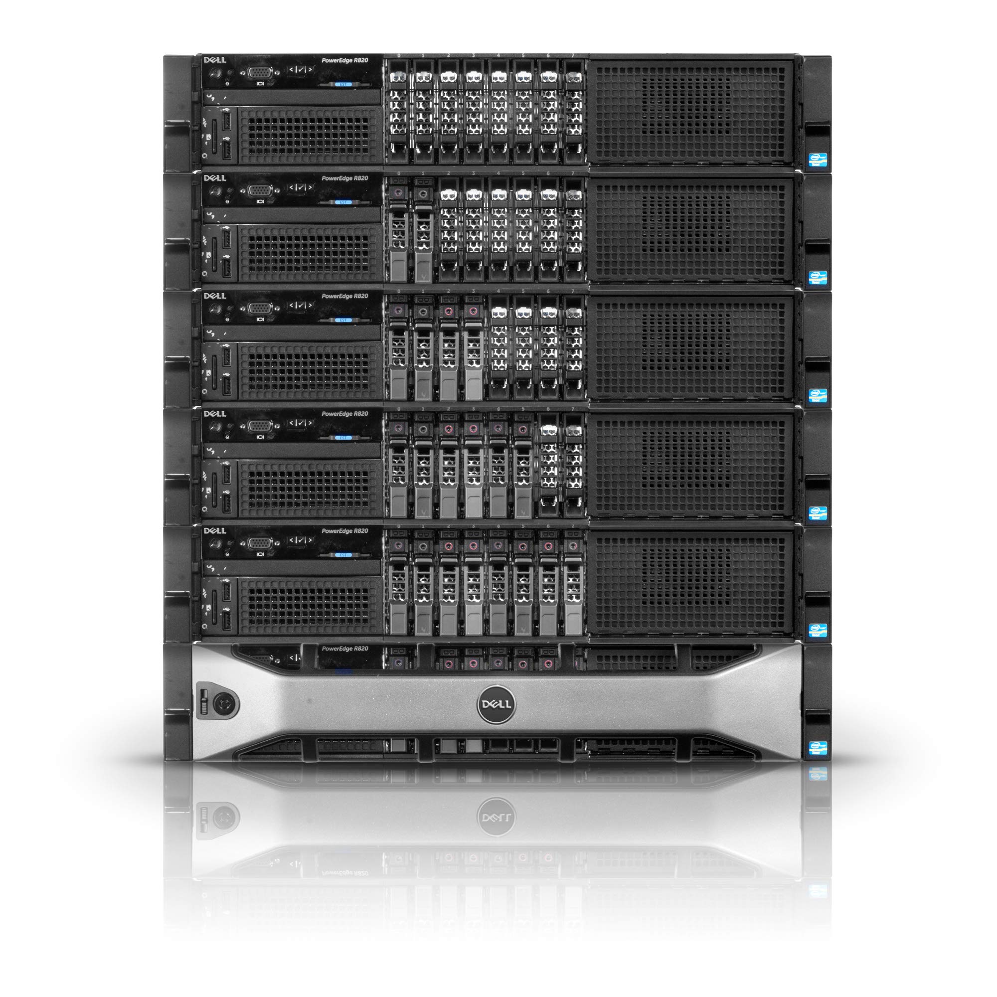 Dell PowerEdge R820 Server | 4X E5-4640 V2 2.2GHz = 40 Cores | 512GB | 5X 500GB SSD | Rails (Renewed)