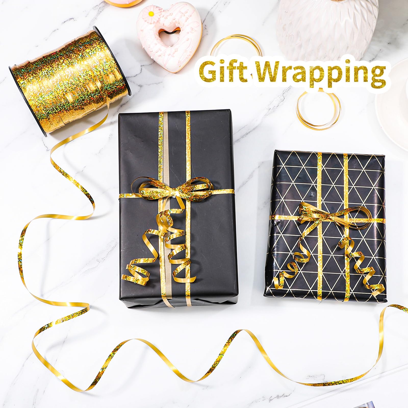 Snapklik.com : Gold Curling Ribbon 600 Yards 1/5 Inch Balloon String ...