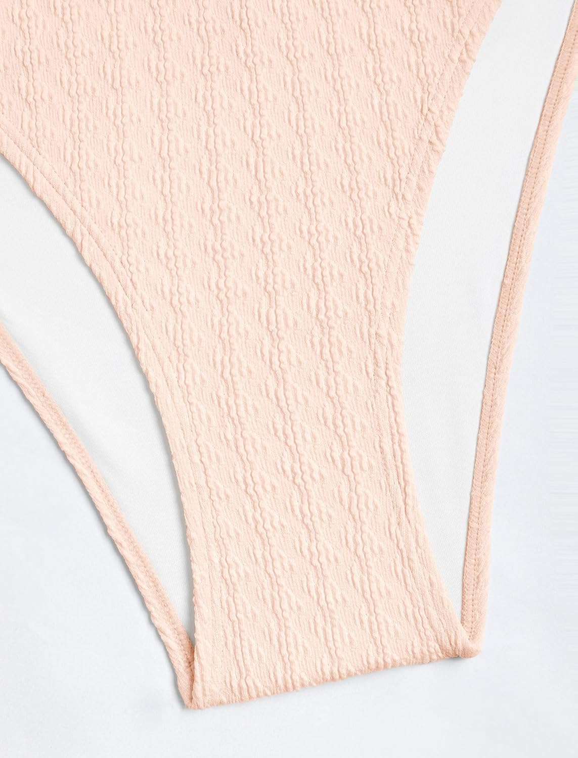 ZAFUL Tankini Swimsuits for Women V Neck Textured Knot Tie Ruffle Trim Bikini Swimsuit Tie Side 2 Pieces Bathing Suit