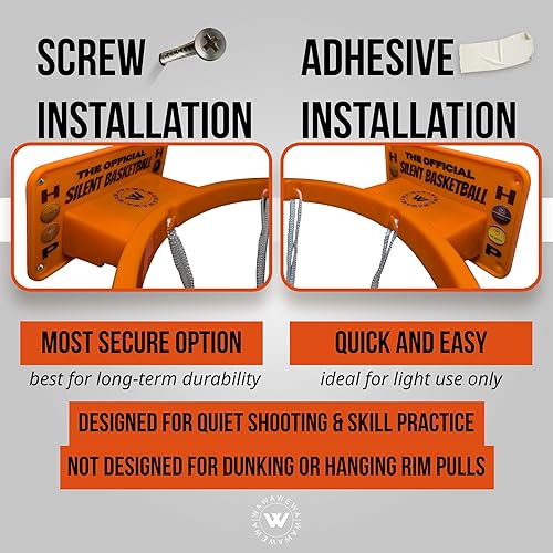 Miniatura 2 de El aro de baloncesto silencioso oficial para interiores, plástico duradero, gran aro de baloncesto montado en la pared con diseño sin ruido +