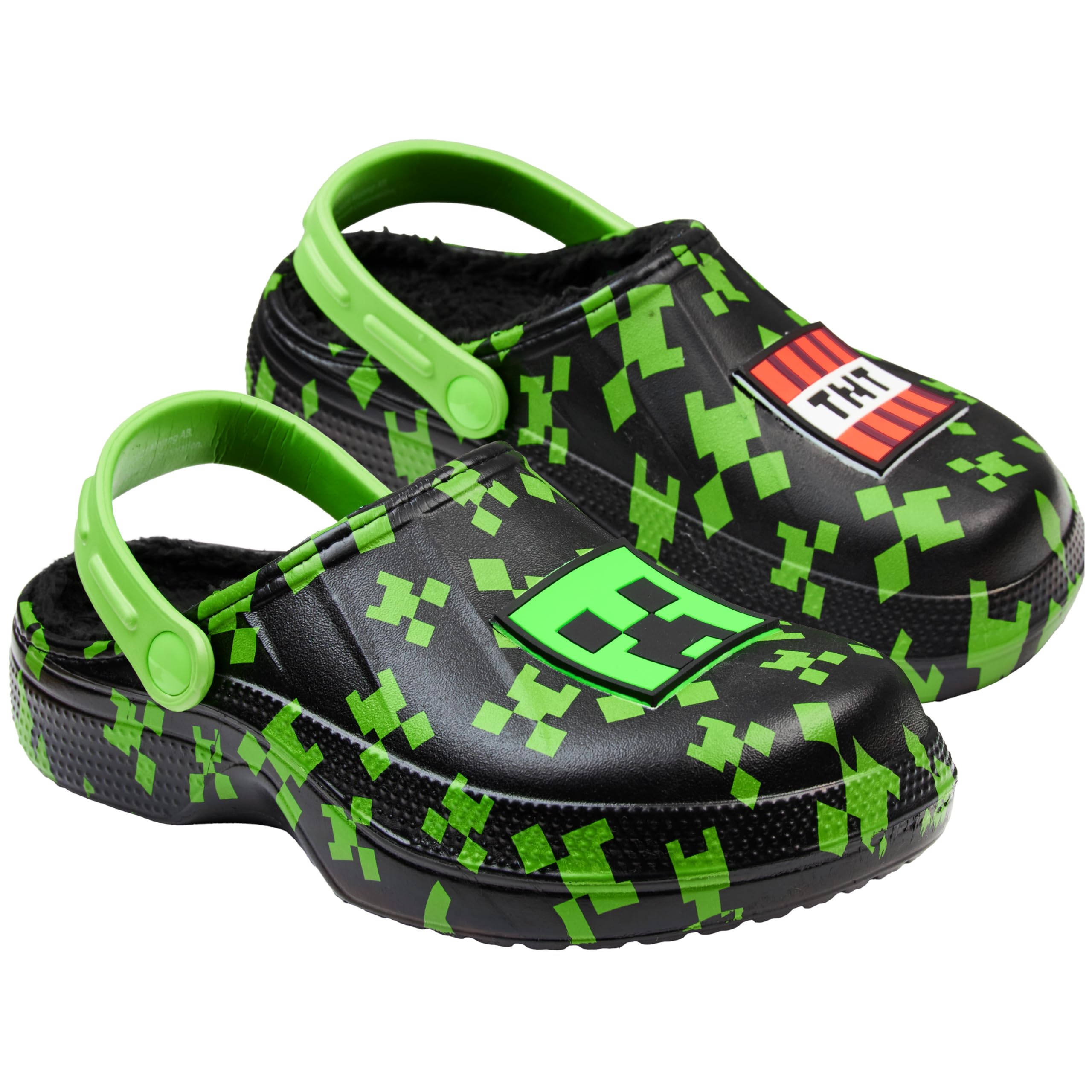 Minecraft Clogs for Boys, Slip-On Non-Slip Shoes with Strap, Garden or Indoor Sandals, House Shoes, Gifts for Boys