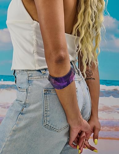 Miniatura 7 de Pulsera de resina acrílica de moda para mujer, gruesa y transparente, con placa moteada de acetato