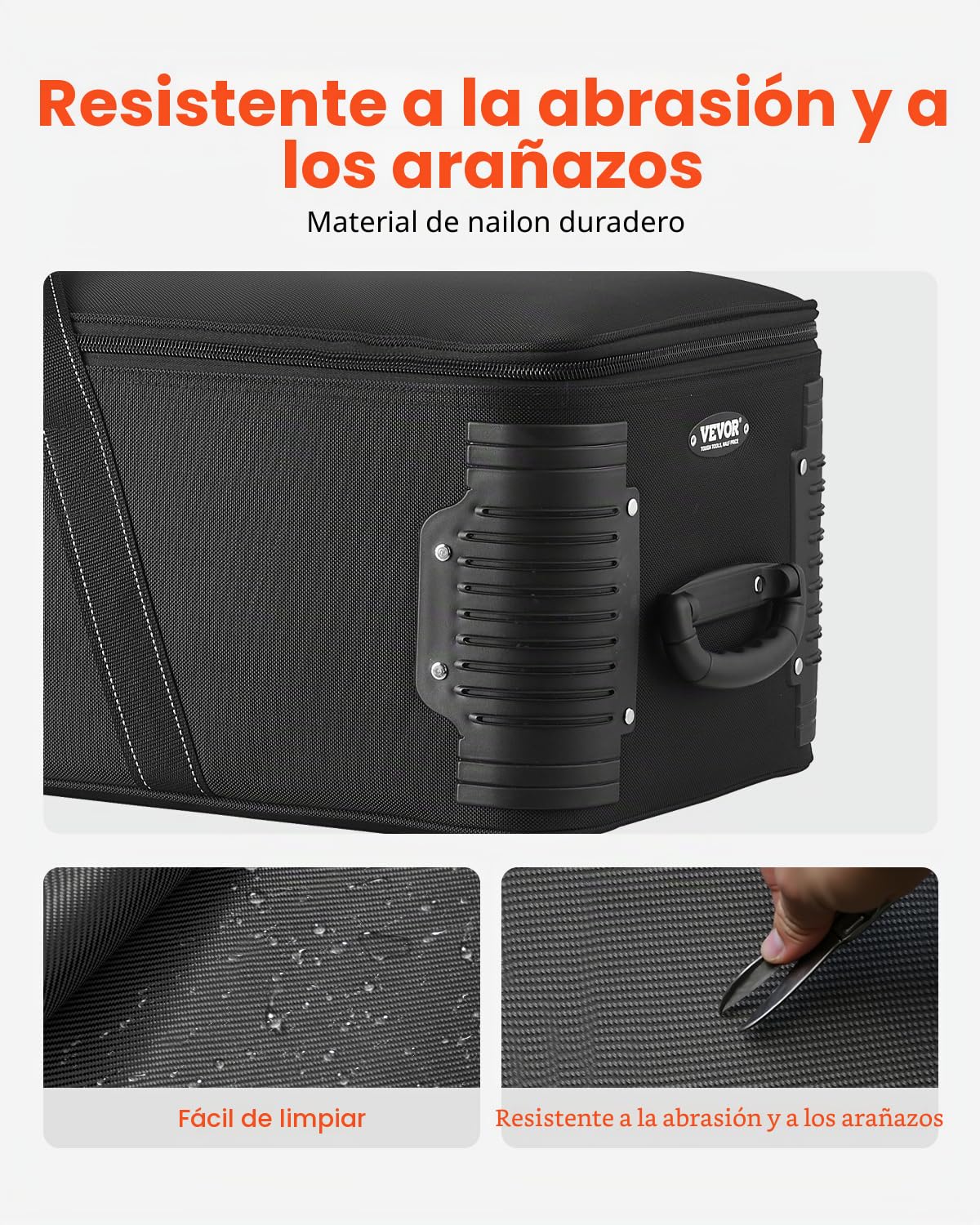 VEVOR Estuche con Ruedas para Equipo de Estudio 118 x 37 x 30 cm, Bolsa con Ruedas para Cámara, Correas, Asa Acolchada en el Compartimento para Soportes de Iluminación, Trípodes y Telescopios, Negro