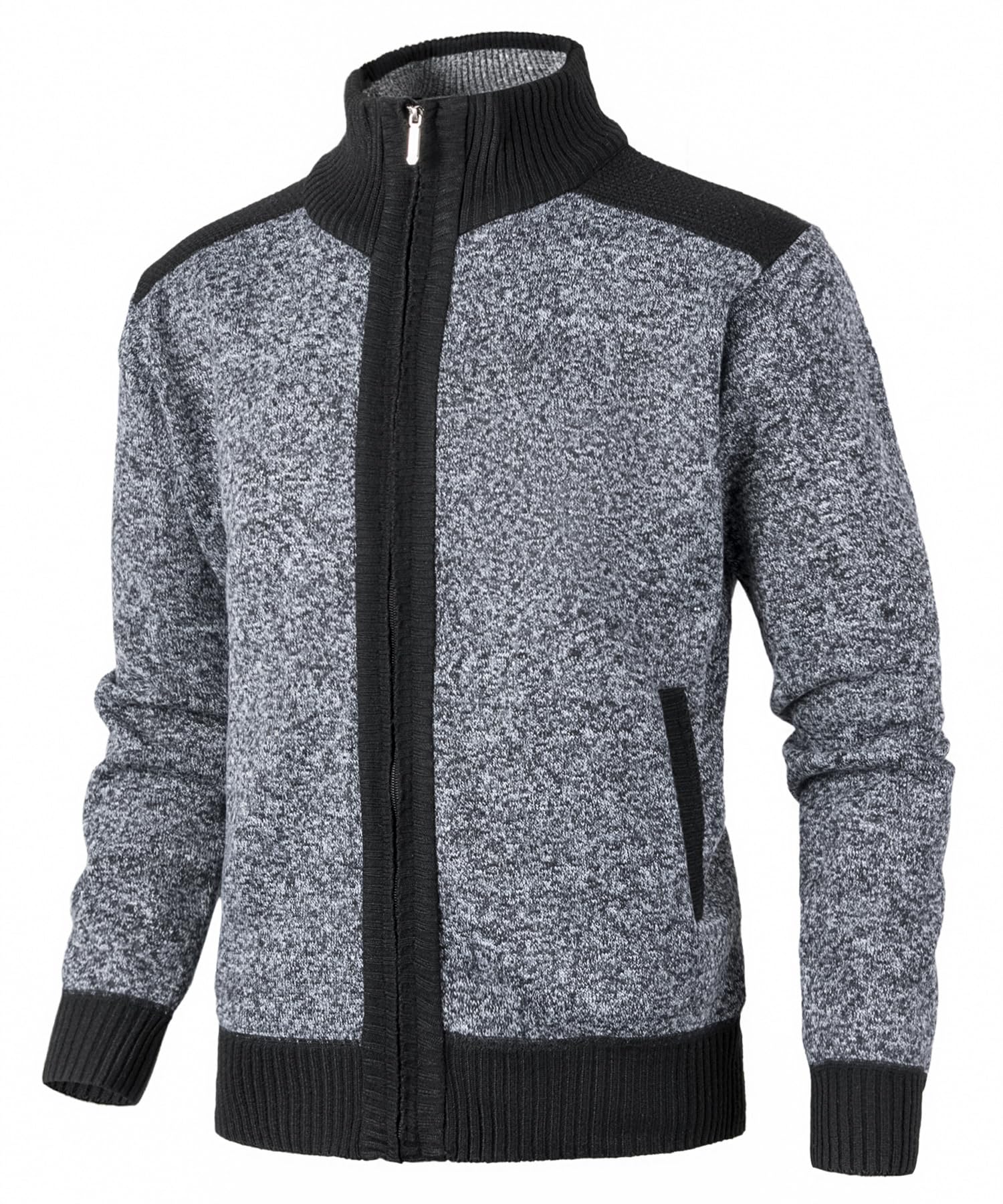 Herren Strickjacke Cardigan Fleece-gefüttert Strickjacken Sweatjacke Langarm Winterjacke