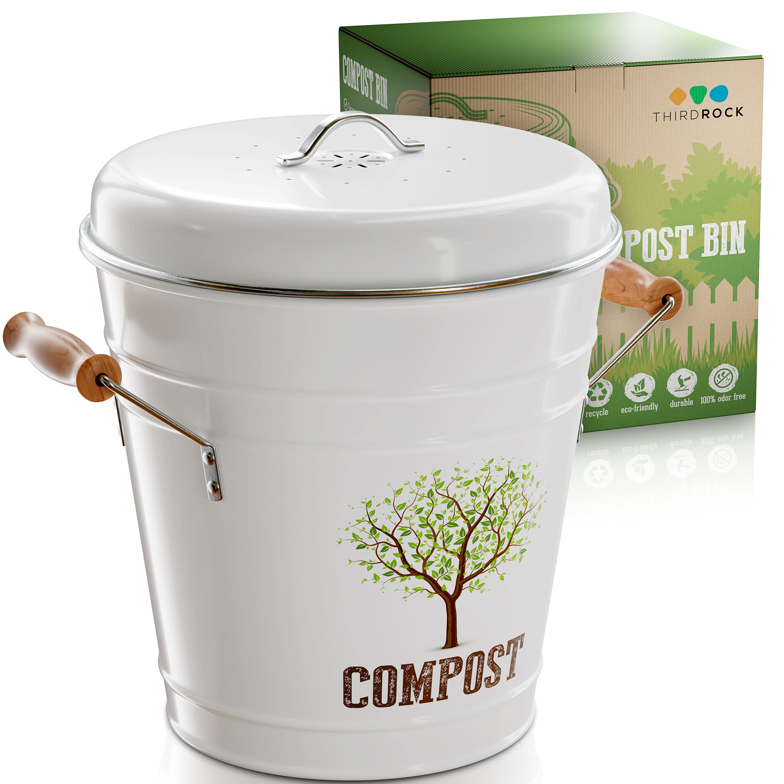 Buy Third Rock Kitchen Counter Compost Bin 1.3 Gallon Compost Pail
