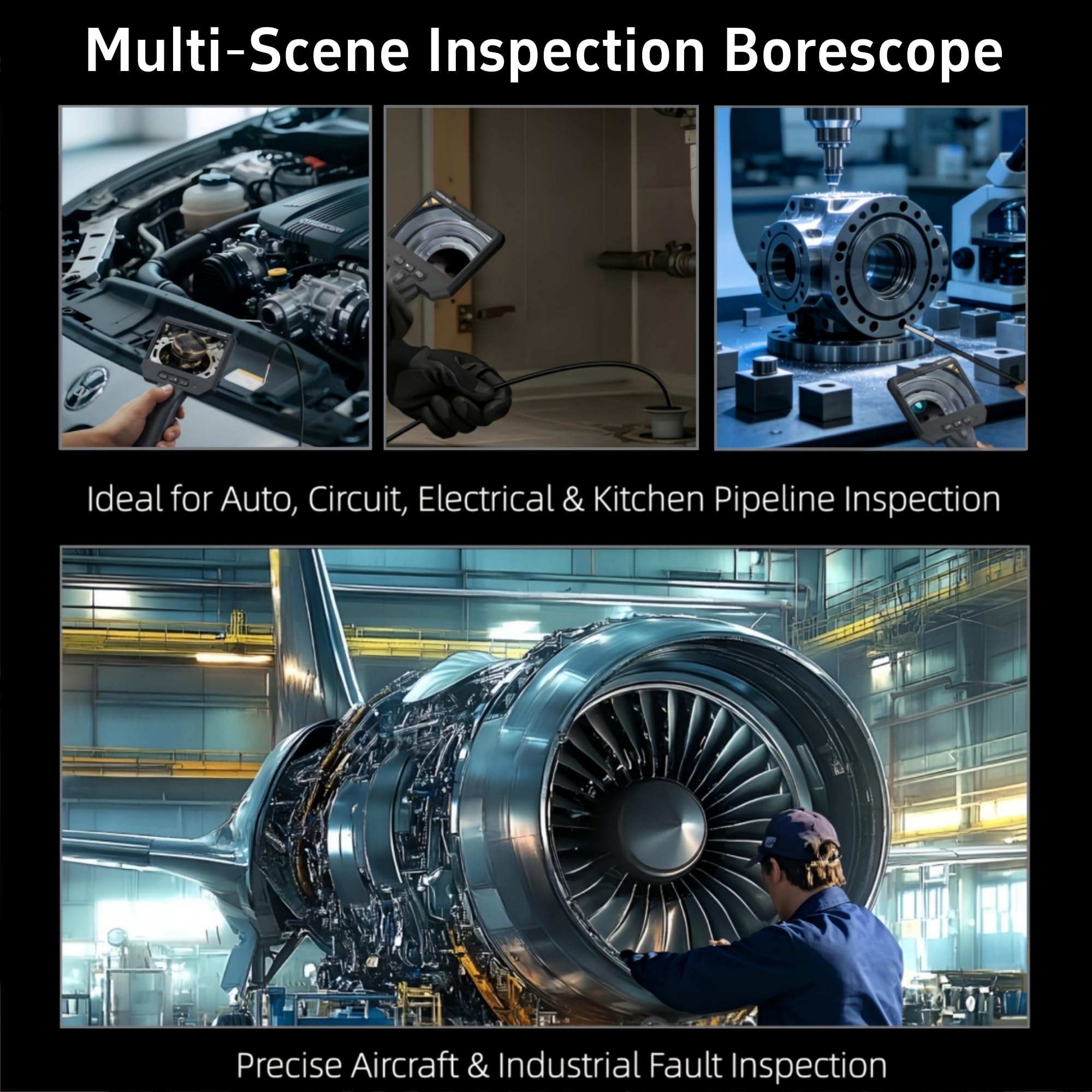 Dual Lens Endoscope Camera with Light, 1920P Industrial Borescope — Amazon image 7