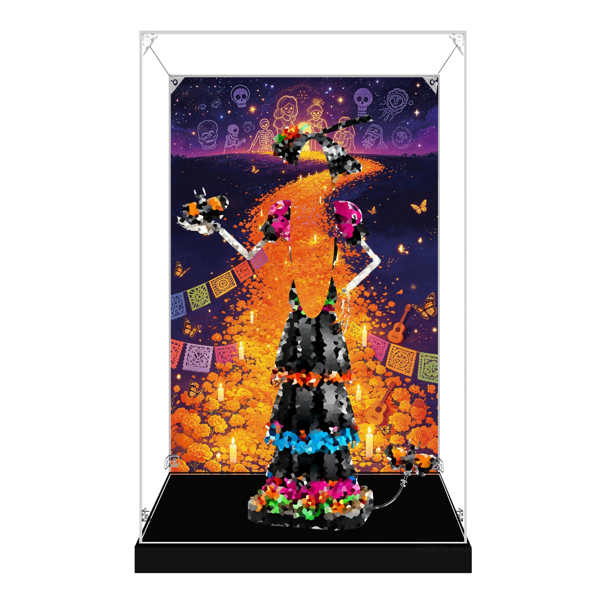 Acrylic Display Case for Le-go 21372 Skeleton Doll Model (Background A)