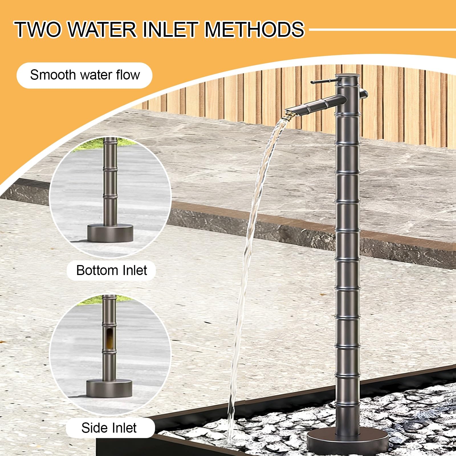 Columna de agua de jardín de cobre, fuente de hidrante decorativa para patio y limpieza de césped, grifo de jardín duradero y elegante
