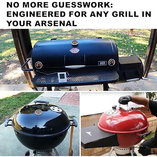 Miniatura 3 de Termómetro para barbacoa de 2-38 pulgadas, esfera de gran tamaño, termómetro de ahumador de 50-800 F, resistente a la intemperie con números de