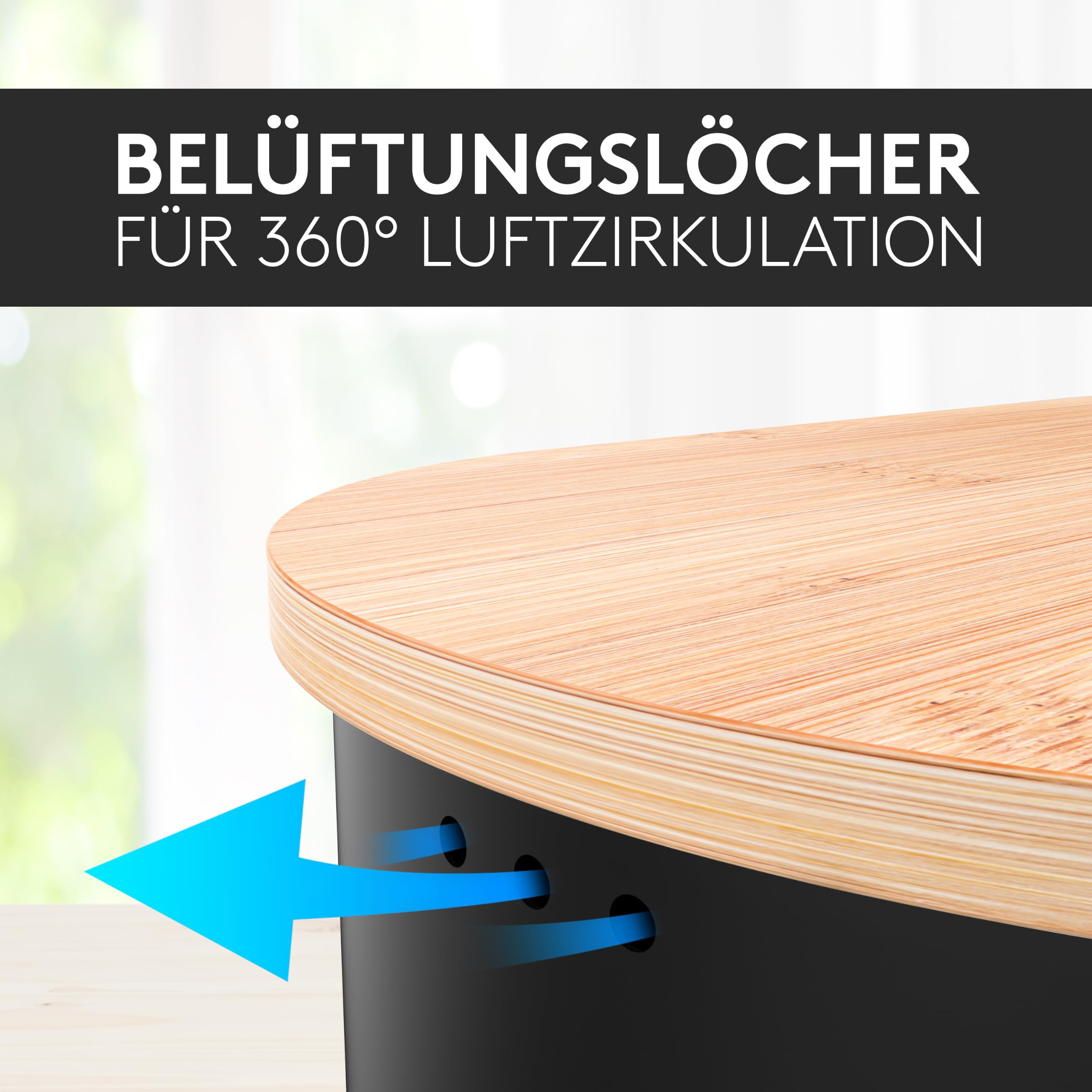 Vezato Brotbox – Nachhaltiger Brotkasten für lange Frische – Extra großer Brotkorb mit Bambusdeckel & Schneidebrett – Nachhaltiger Brotbehälter inkl. Brotsack