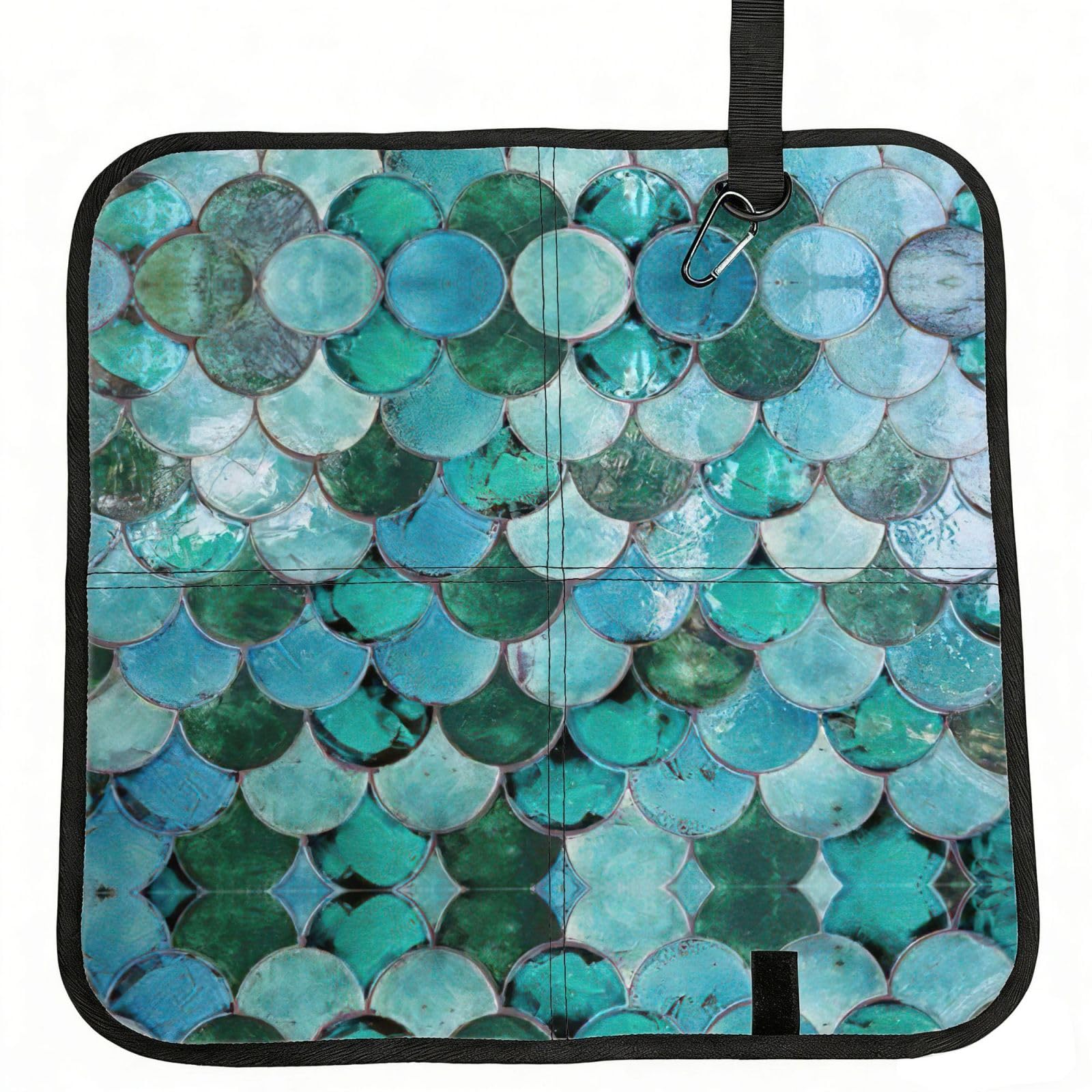 YQxwJL Mermaid Print Foldable Seat Cushion, Oxford And Pvc Waterproof Portable Seat Pad For Outdoor Camping Hiking