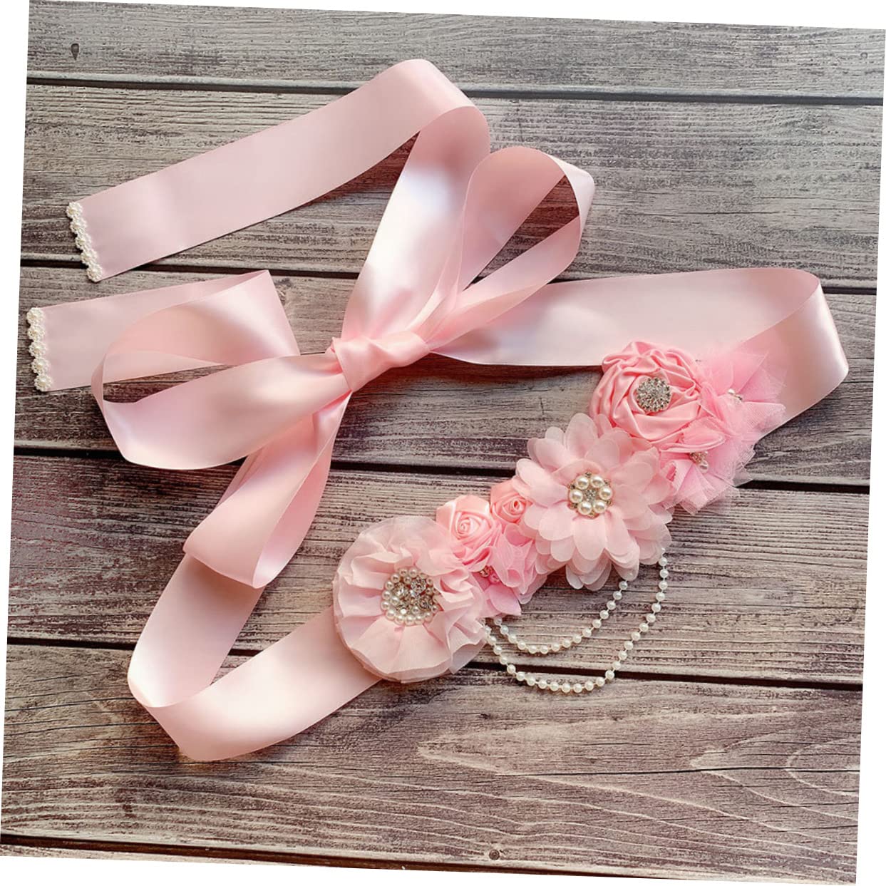 SHERCHPRY 3 Piezas Cinturón Boda Flor Faja Baby Shower Vientre Banda Bebé Ducha Traje Para Las Mujeres Fajas Para Accesorios Para Las Mujeres Novia Faja Ropa Formal Diamantes De Imitación