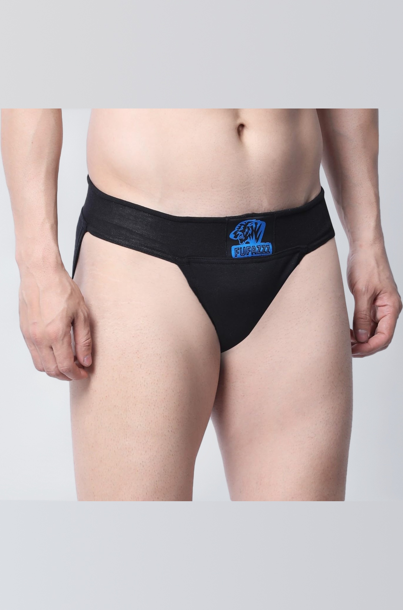 Gym Supporter Cotton Hernia Supporter with Cup Pocket Athletic Fit Brief Multi Sports Underwear Outdoor Inner and Wear Medical Supporter Black