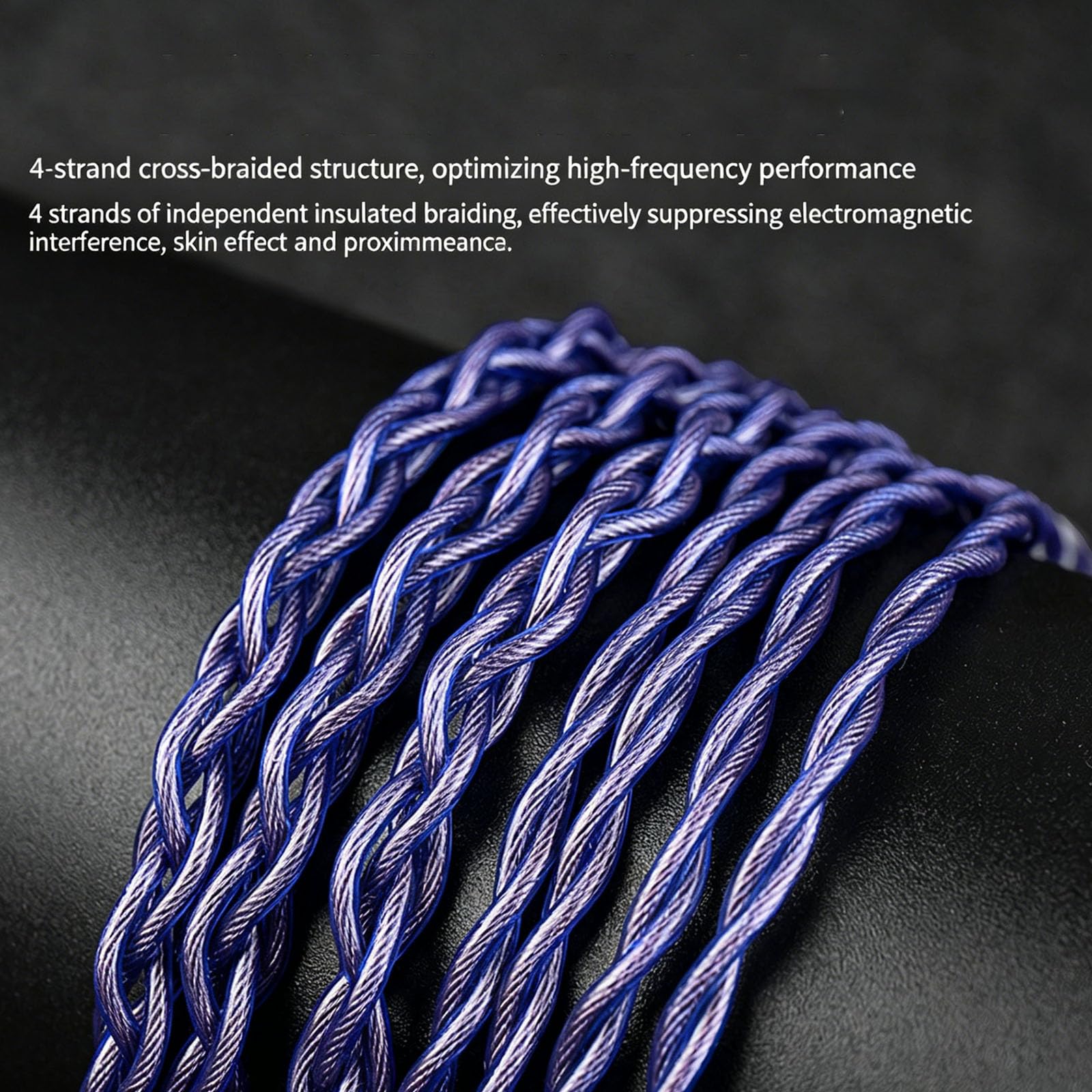 Profesjonalny 4-rdzeniowy pleciony kabel do słuchawek z MMCX3.5/4.4, 2PIN3.5, QDC3.5/4.4 Plugs Opcja do słuchawek audiofilskich