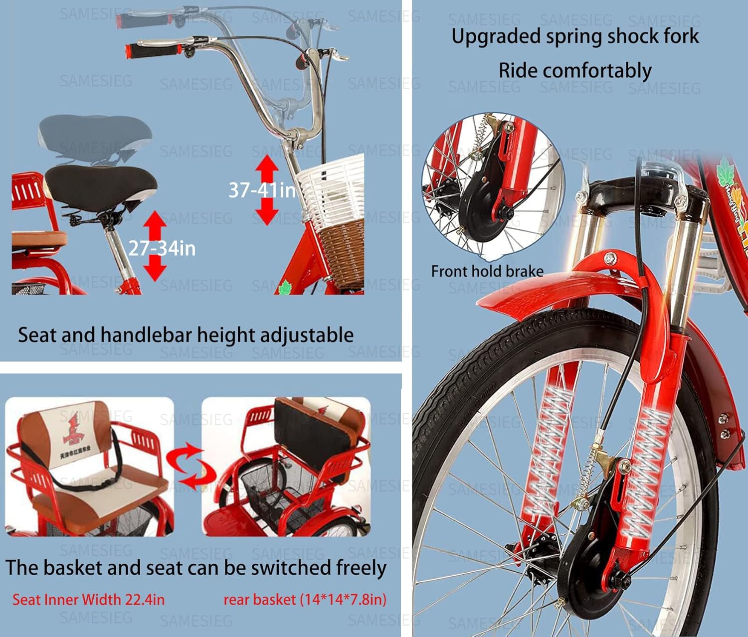 Bicicleta Plegable De 20 Pulgadas Para Adultos Mayores De Ruedas