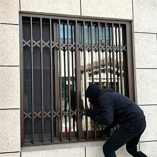 Extra Wide Lockable Window Security Grille 32 40 48 60in, Rust-Proof Retractable Gate for Toddler & Pet Safety, Anti-Theft Door Barrier (W60xH200cm/24x80in)