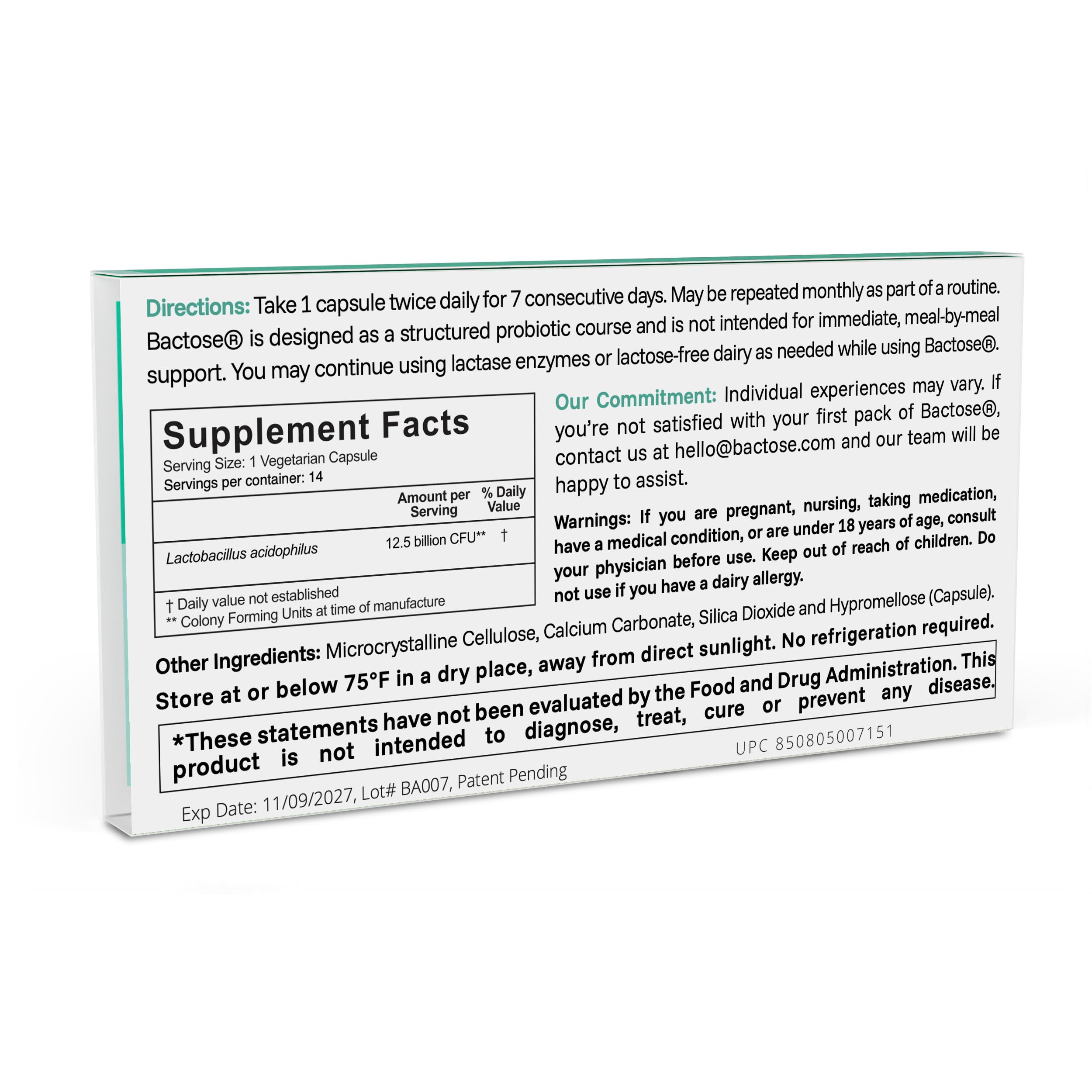 BACTOSE® 7-Day - Lactose Support Probiotics – Designed for Dairy Consumers – 14 Capsules (Repeat Monthly) — Amazon image 3