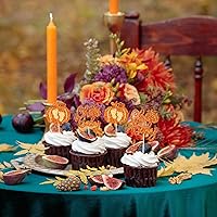 Vista 4 de 24 decoraciones de calabaza Oh Baby para cupcakes con purpurina de calabaza para cumpleaños, baby shower, decoración de pastel de cumpleaños, baby