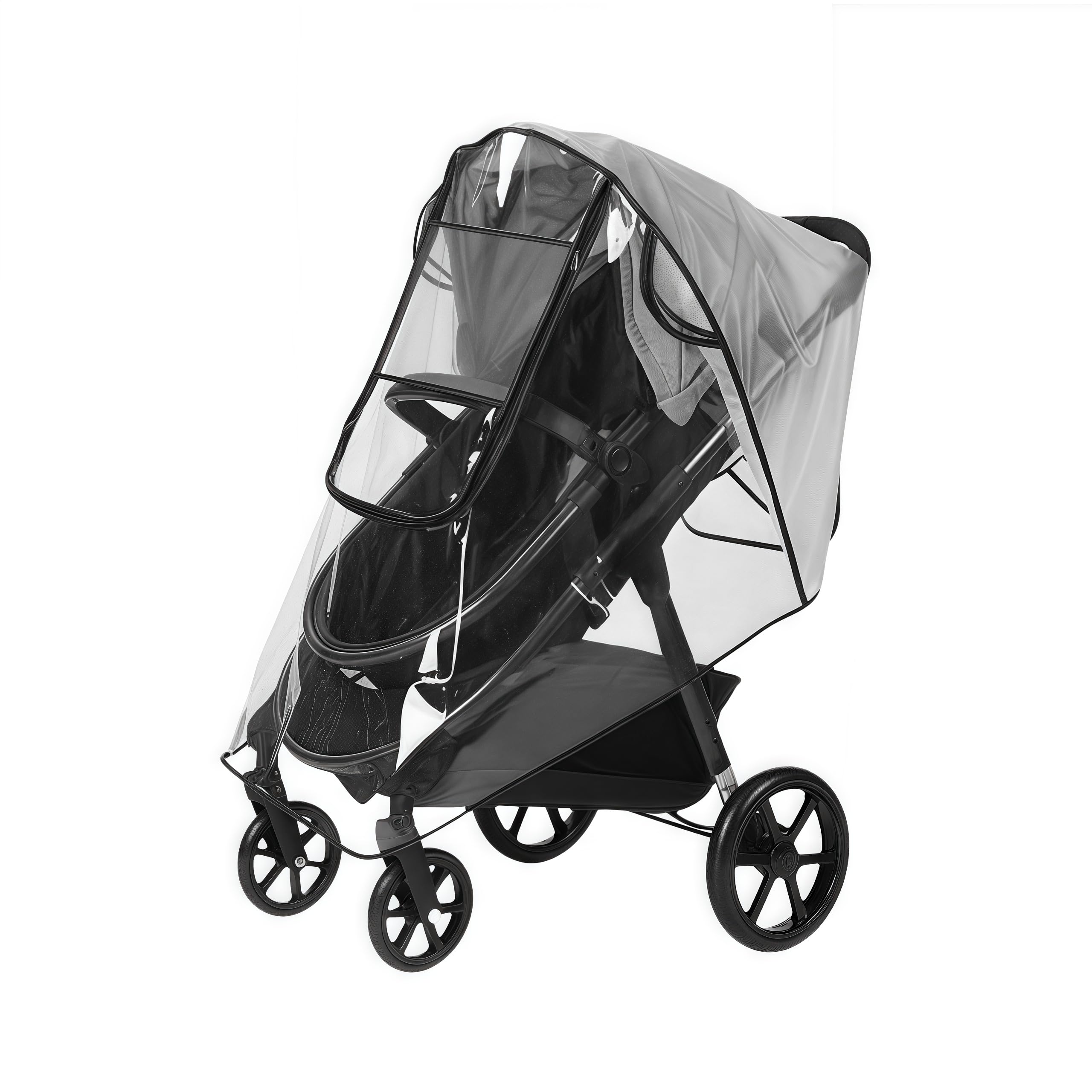 Regenschutz für Kinderwagen Universal Regenverdeck für buggy Regenhülle für Kinderwagen Regenhaube für alle Jogger mit Fenster und Doppel Reißverschluss, Gute Luftzirkulation, Schadstofffrei