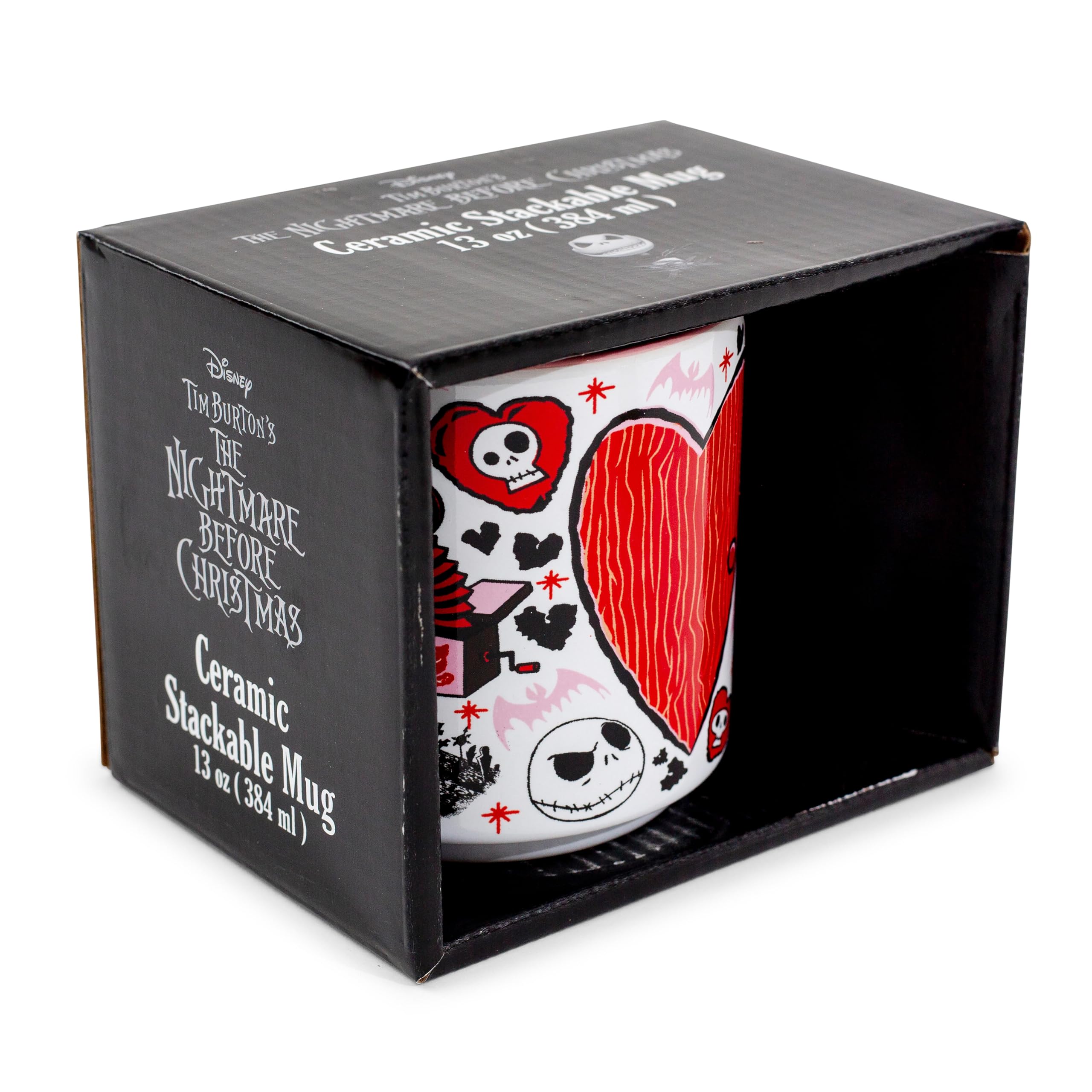 Silver Buffalo Disney 'The Nightmare Before Christmas' walentynki miasto kubek ceramiczny do układania w stos