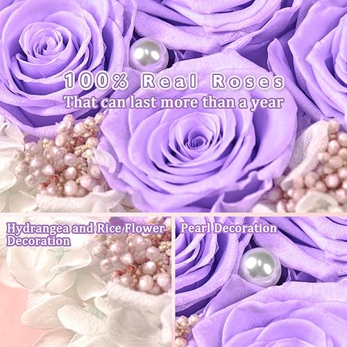 Miniatura 5 de Eterfield Forever Flowers - Rosas preservadas de 7 piezas en una caja de explosión, flores preservadas para entrega, regalos principales para
