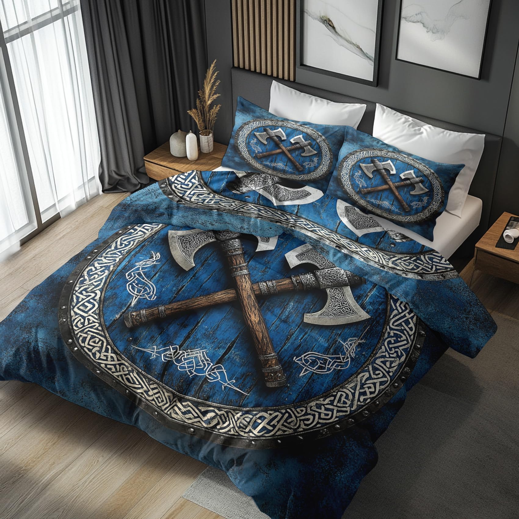 Housse de couette microfibre fermeture éclair parure de lit hache Viking