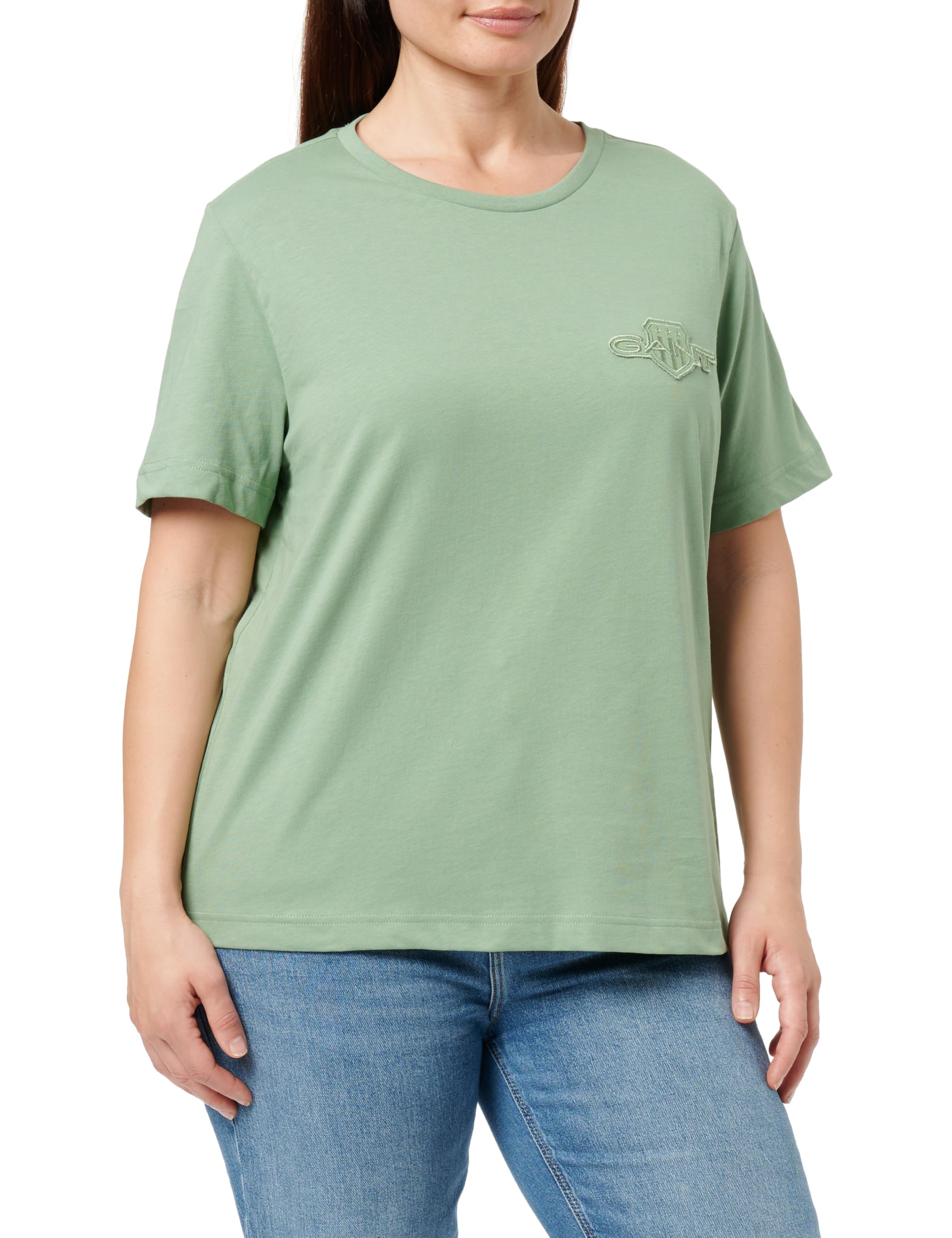 GANT REG Tonal Shield SS T-Shirt, Kalamata Green, M