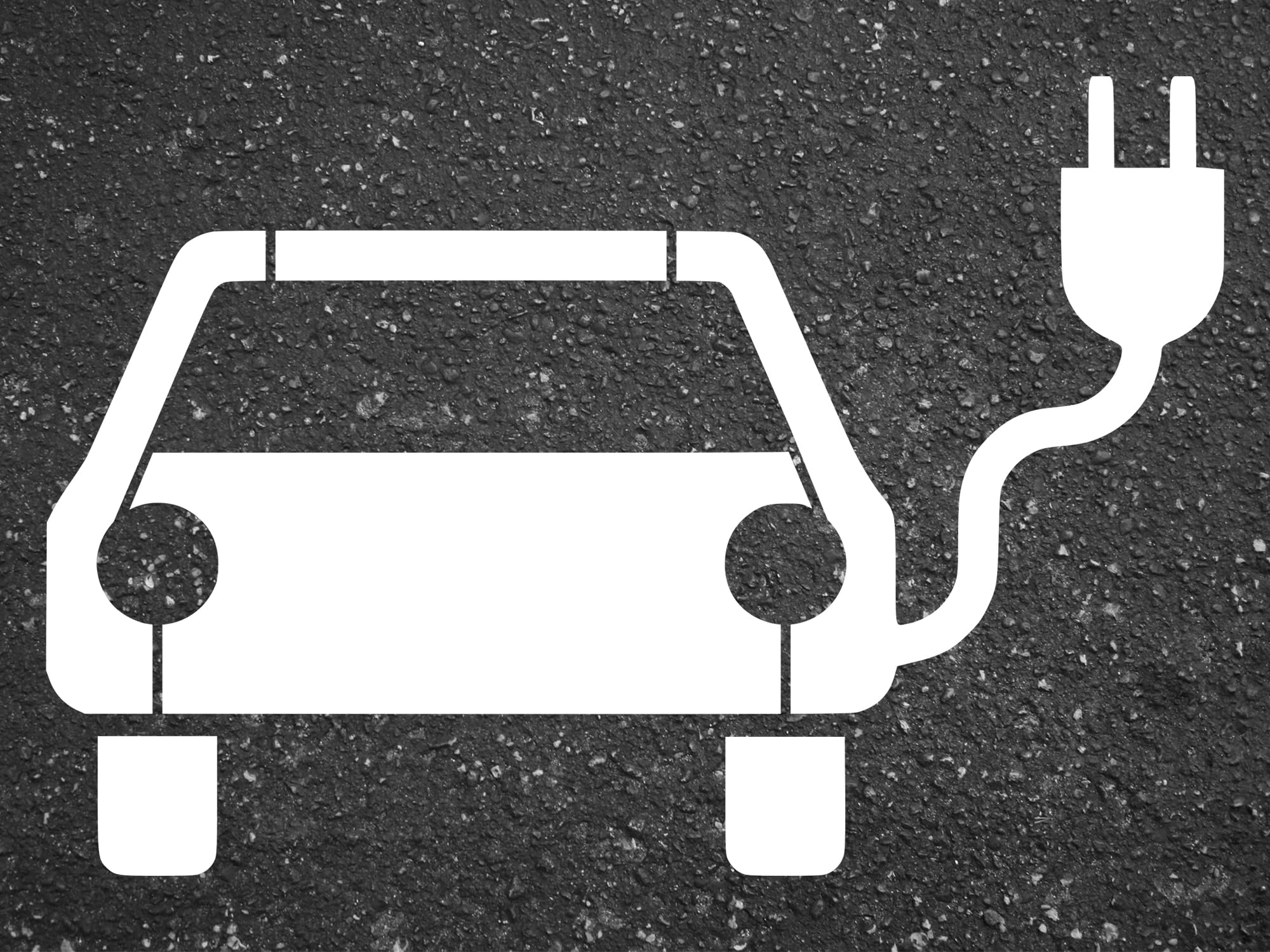 Schablone Elektroauto | Sprühschablone Bodenmarkierung E-Auto Ladestation Wallbox verschiedene Größen 60x60cm, 50x50, 40x40 (50x50cm)