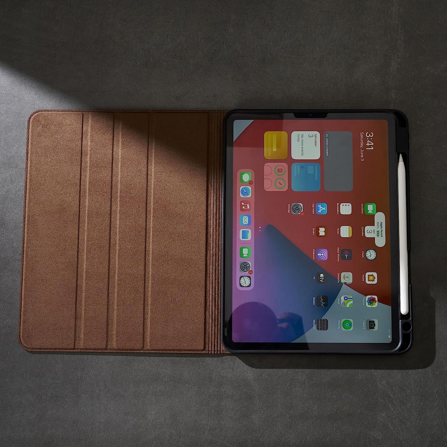 Gexmil Etui dla iPad Pro 11 Cala,4./3./2./1. Generacji 2022/2021/2020/2018 Cover,Real Leather z Pencil Uchwyt,Automatyczne Usypianie/Czuwanie,Regulowany Stojak,Antypoślizgowy,Model Motyla