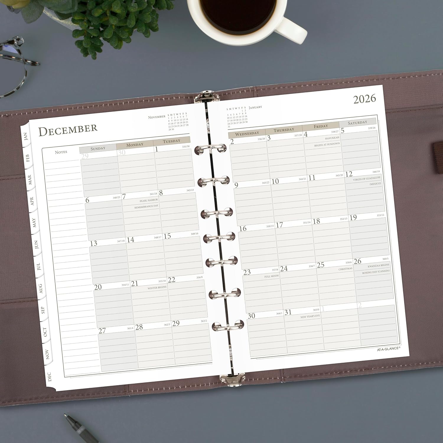 AT-A-GLANCE 2026 Planner, Daily, 5-1/2" x 8-1/2", Desk Size 4, One Page Per Day Refill, Loose-Leaf (481-125-26)