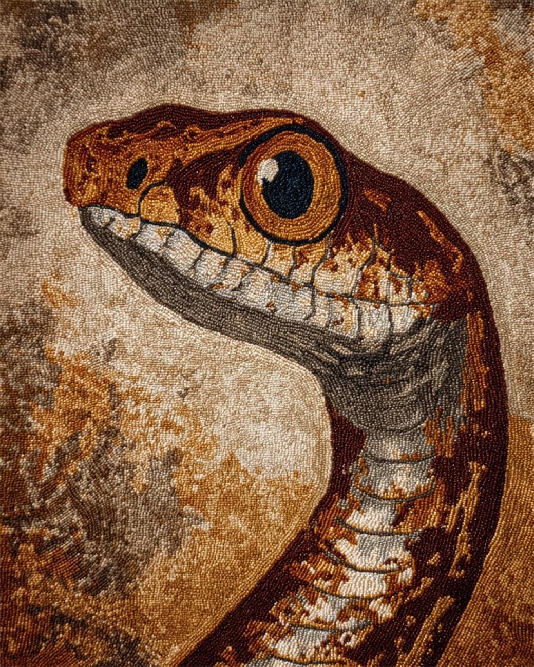 Henypt DIY Latch Hook Rug Kit Snake Portrait 80x115cm